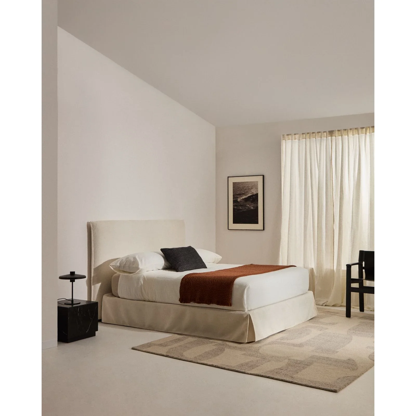 Abziehbares Bett Jaira in weißer Chenille für Matratzengröße 180 x 200 cm, FSC Mix Credit - Image 2