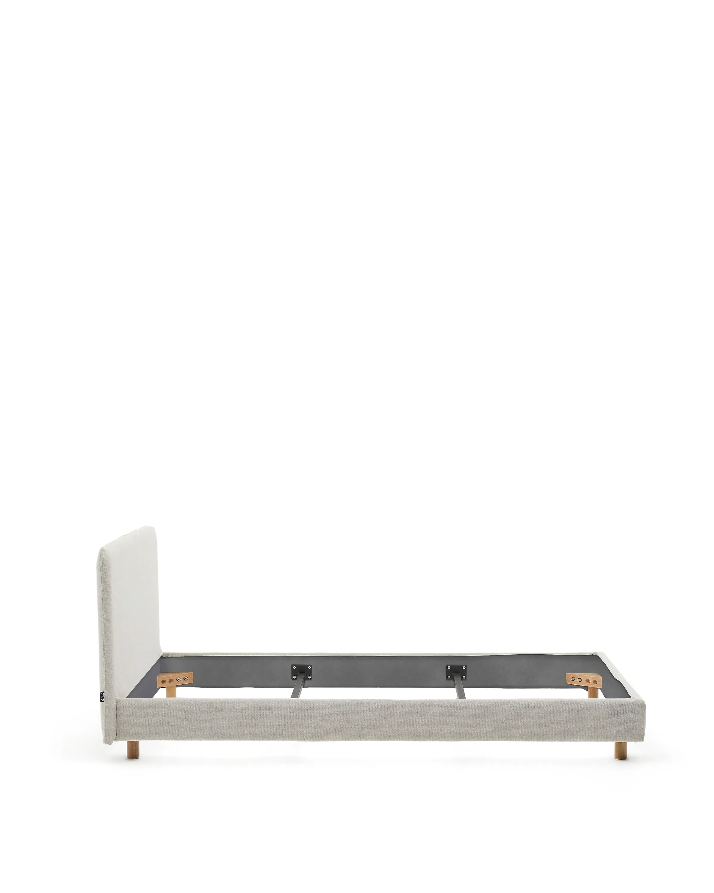 Abziehbares Bett Valma aus perlfarbener Chenille mit Beinen aus massivem Buchenholz für Matratze von 90 x 200 cm - Image 5
