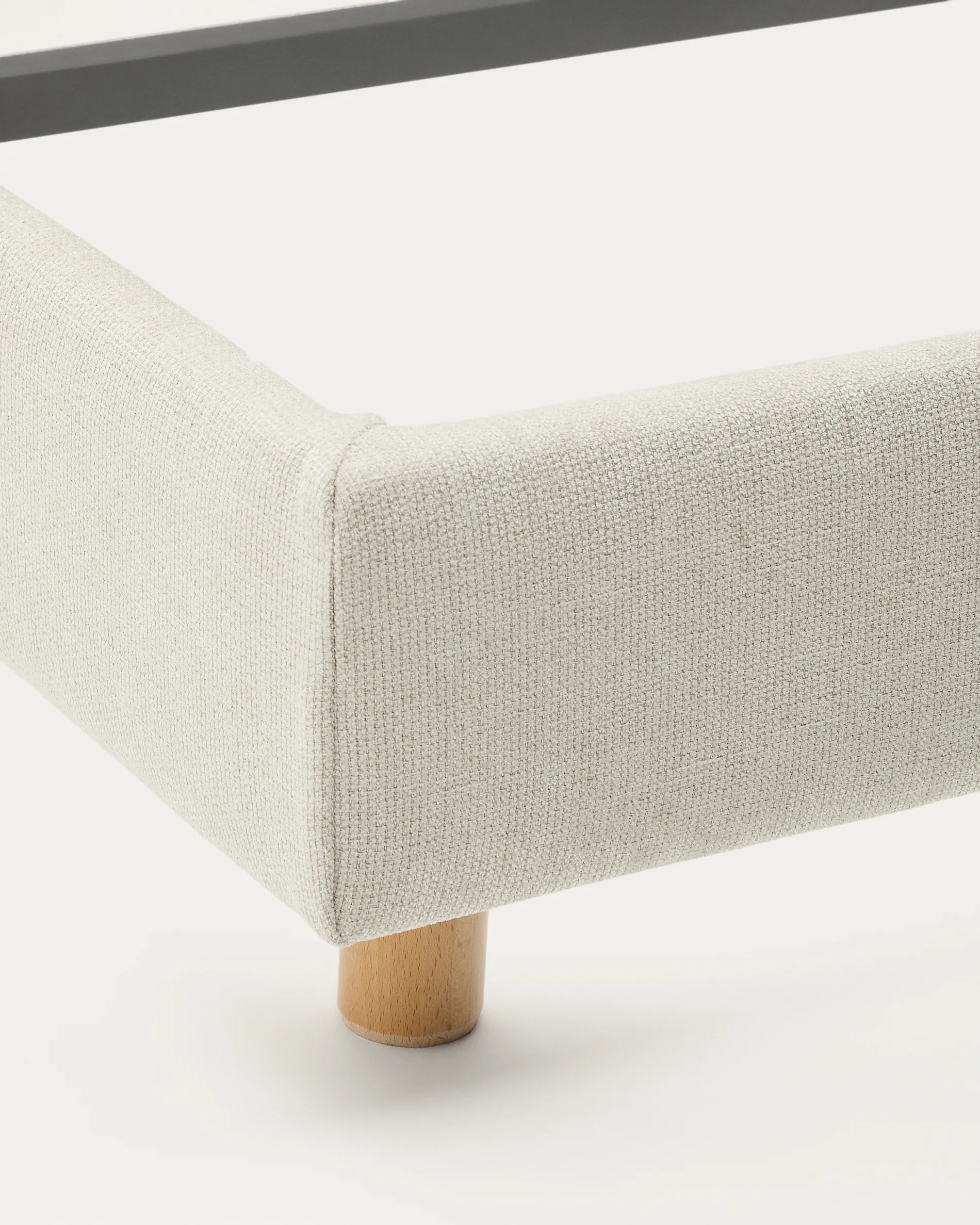 Abziehbares Bett Valma aus perlfarbener Chenille mit Beinen aus massivem Buchenholz für Matratze von 90 x 200 cm - Image 8