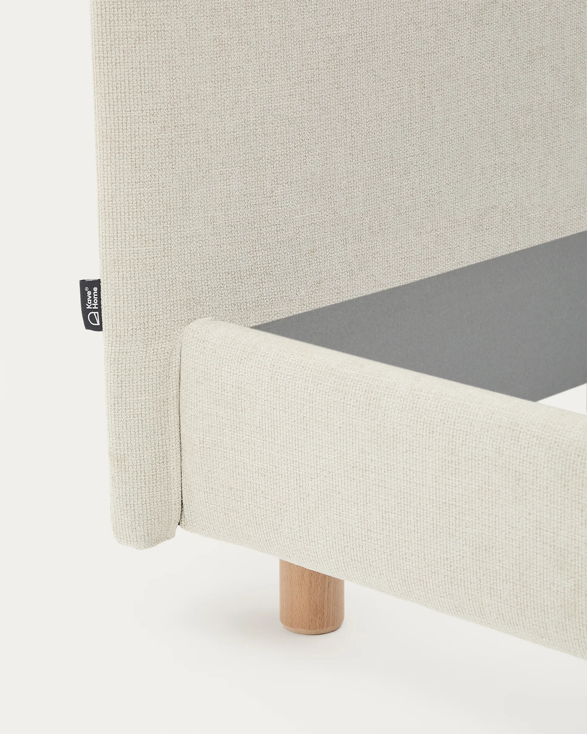 Abziehbares Bett Valma aus perlfarbener Chenille mit Beinen aus massivem Buchenholz für Matratze von 90 x 200 cm - Image 9