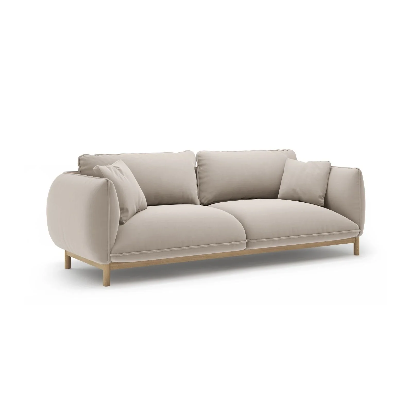 Ada 3-Sitzer Sofa aus Samt oder Strukturstoff, 208x101 cm - Image 10