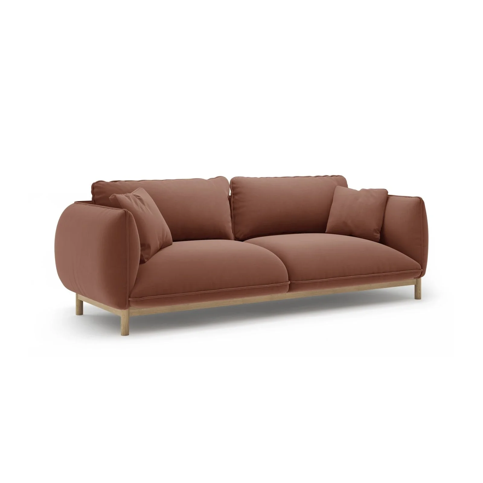 Ada 3-Sitzer Sofa aus Samt oder Strukturstoff, 208x101 cm - Image 40