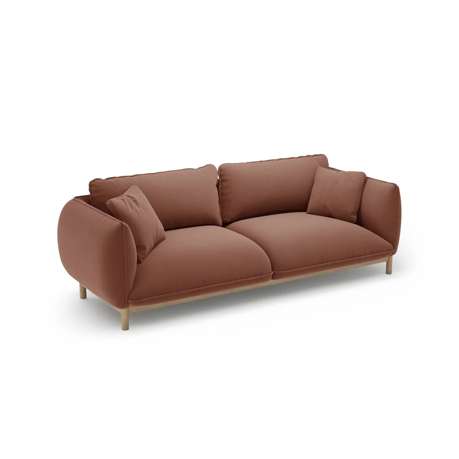 Ada 3-Sitzer Sofa aus Samt oder Strukturstoff, 208x101 cm - Image 41