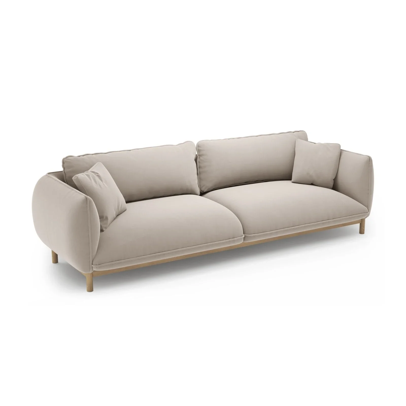 Ada 4-Sitzer Sofa aus Samt oder Strukturstoff, 248x101 cm - Image 11