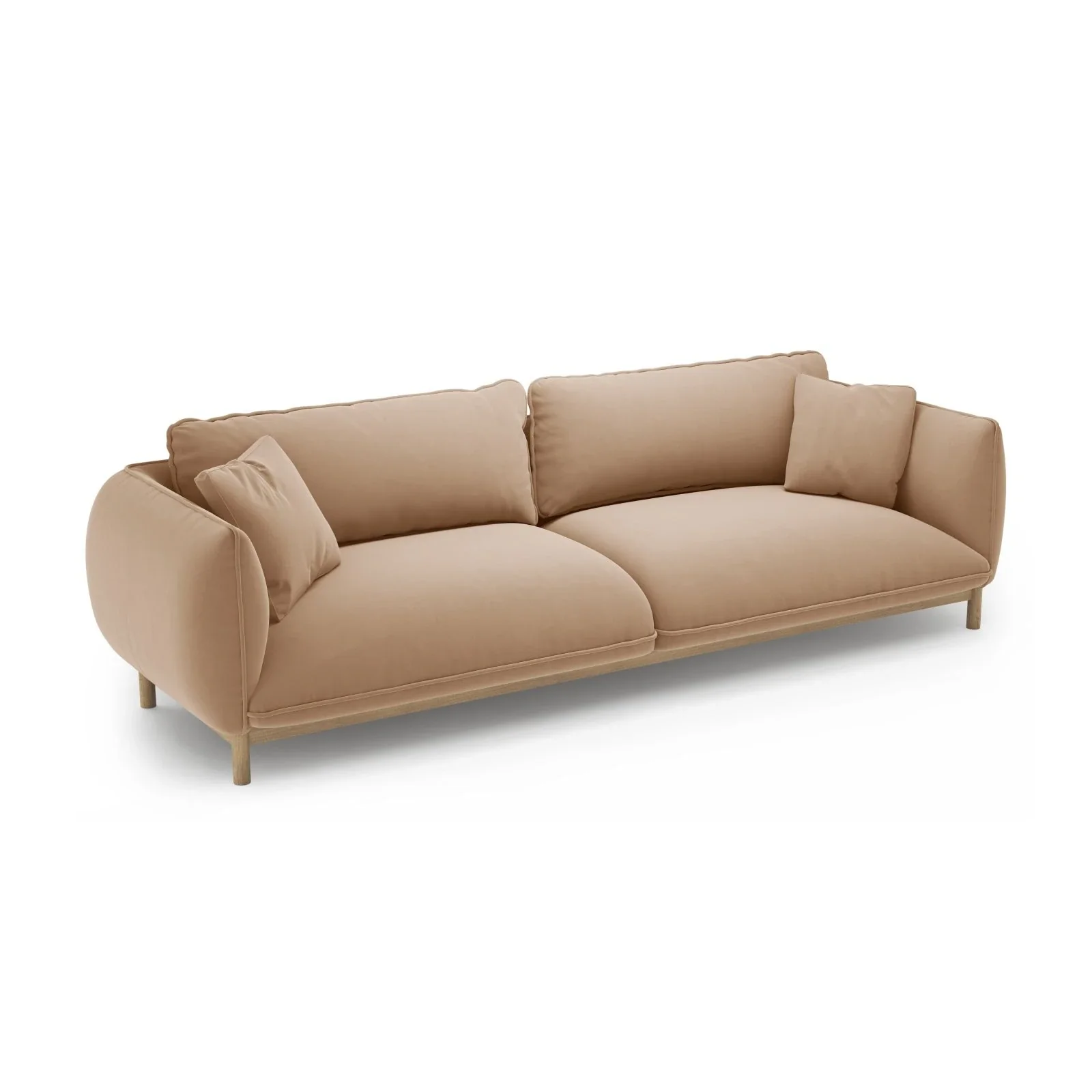 Ada 4-Sitzer Sofa aus Samt oder Strukturstoff, 248x101 cm - Image 5