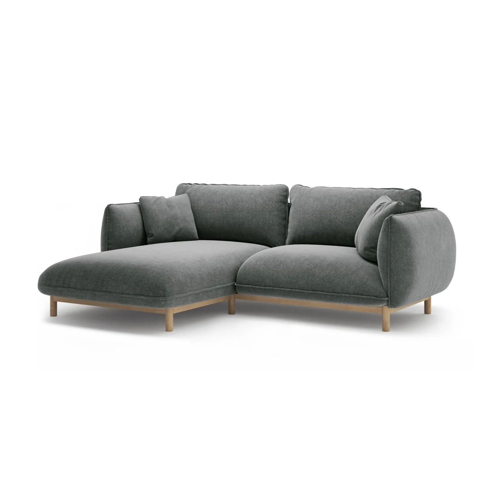 Ada Ecksofa Links aus Samt oder Strukturstoff, 220x179 cm - Image 108
