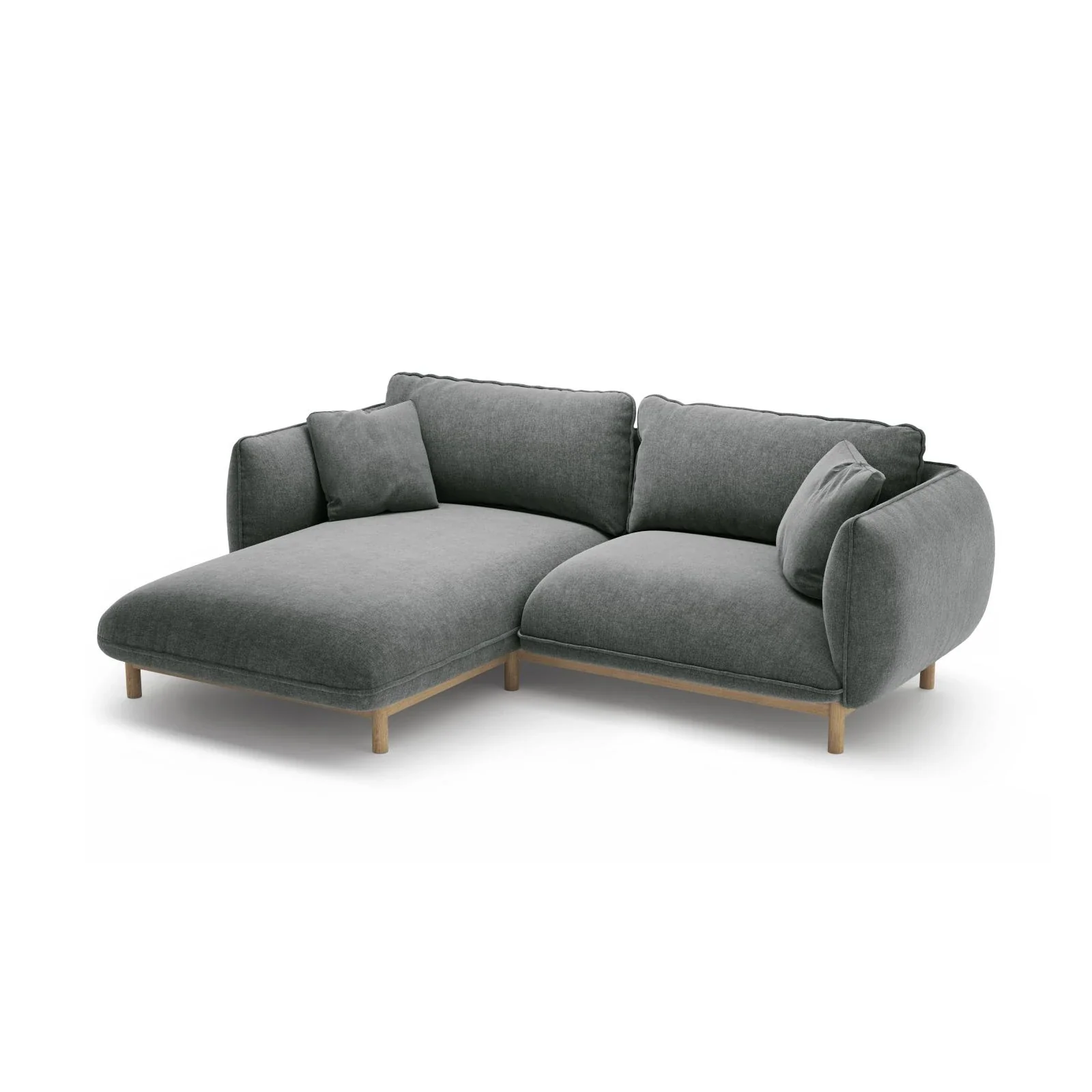 Ada Ecksofa Links aus Samt oder Strukturstoff, 220x179 cm - Image 110