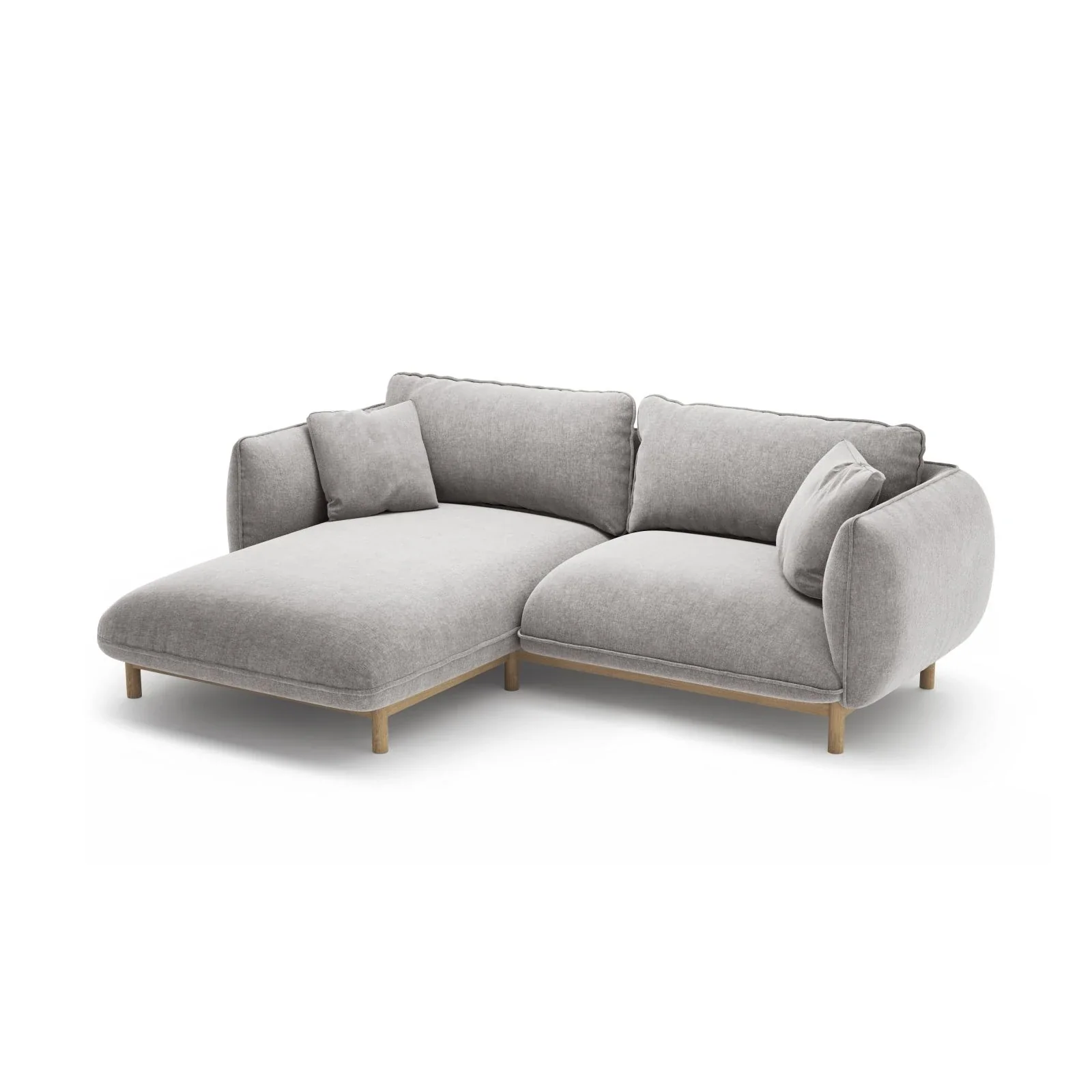 Ada Ecksofa Links aus Samt oder Strukturstoff, 220x179 cm - Image 117