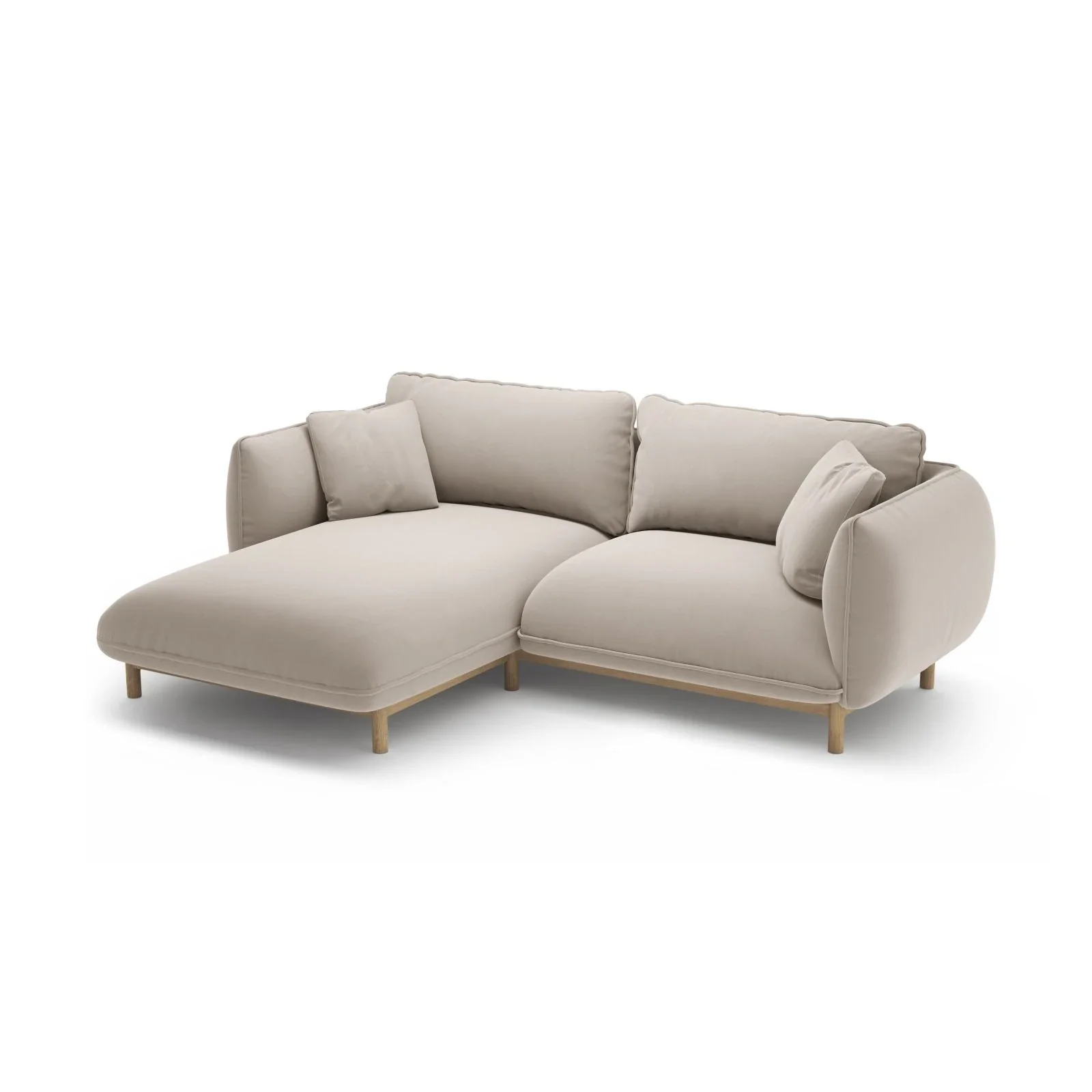 Ada Ecksofa Links aus Samt oder Strukturstoff, 220x179 cm - Image 12