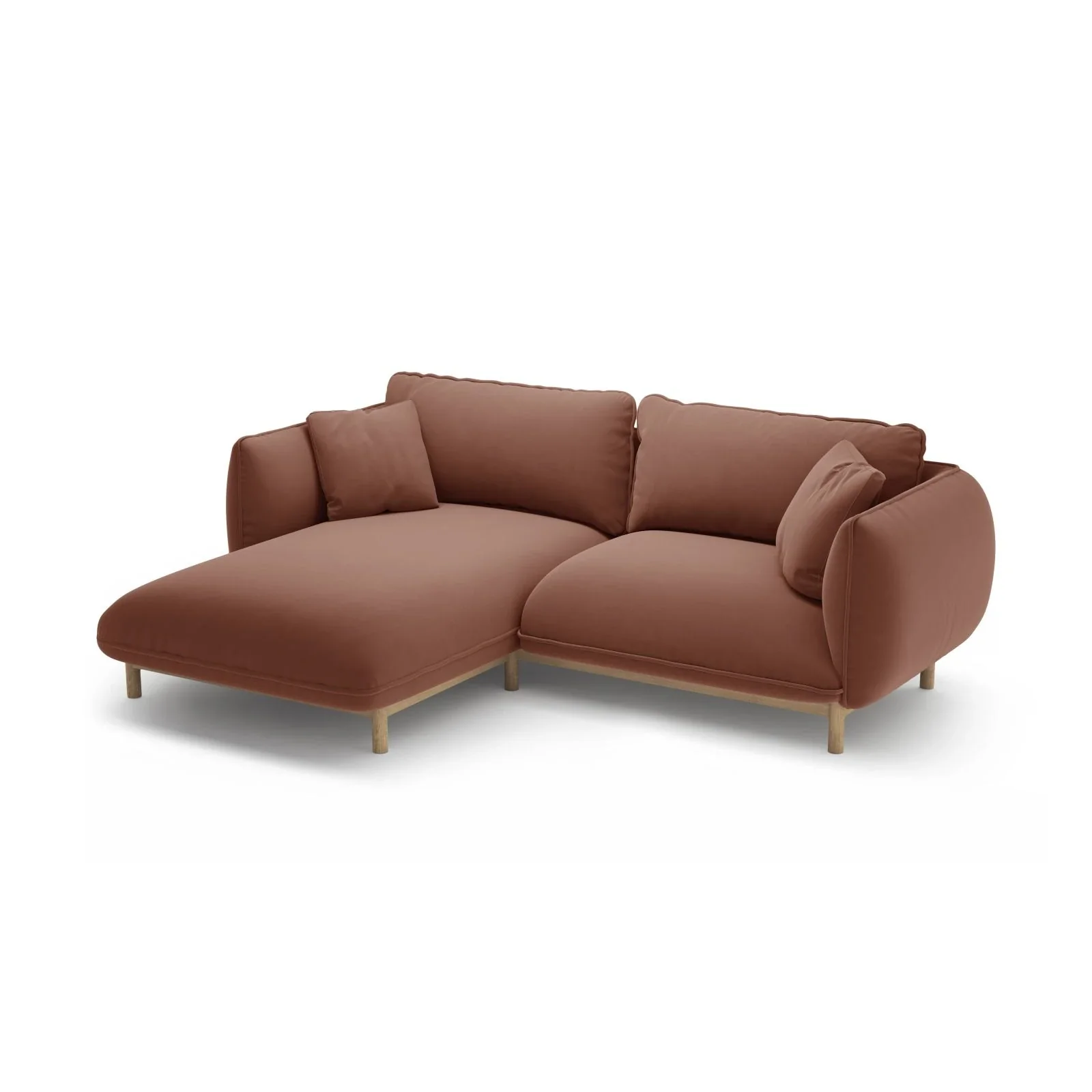 Ada Ecksofa Links aus Samt oder Strukturstoff, 220x179 cm - Image 47