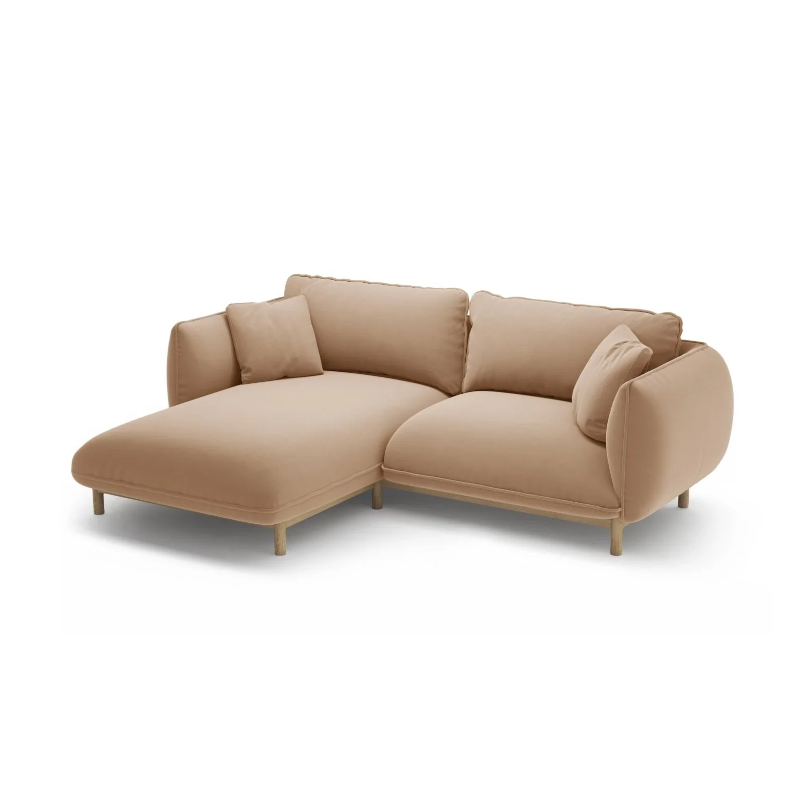 Ada Ecksofa Links aus Samt oder Strukturstoff, 220x179 cm - Image 5