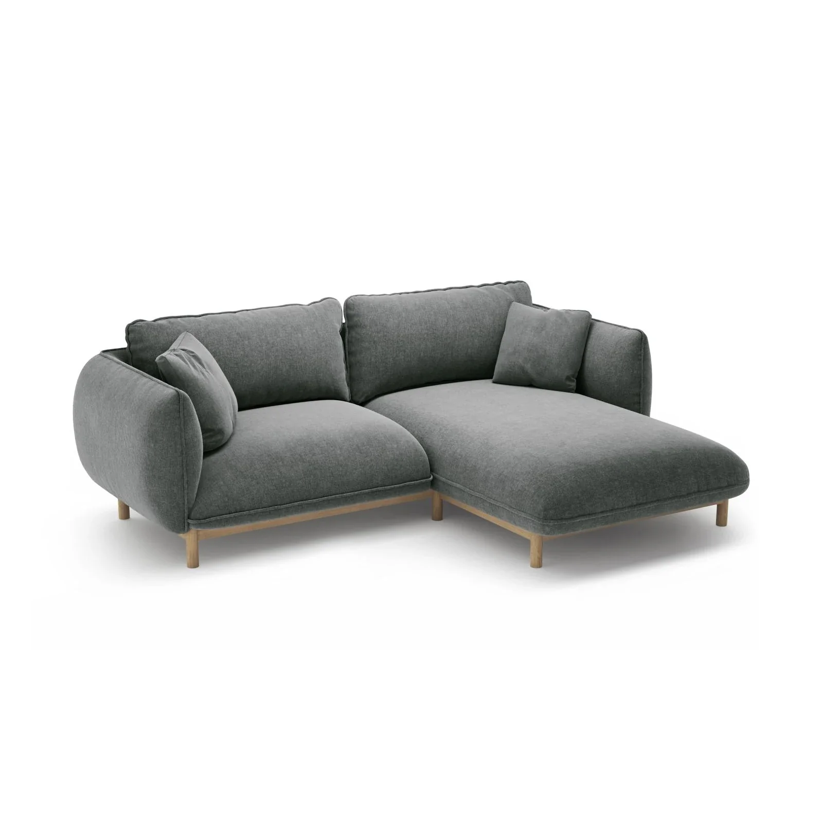 Ada Ecksofa Rechts aus Samt oder Strukturstoff, 220x179 cm - Image 108