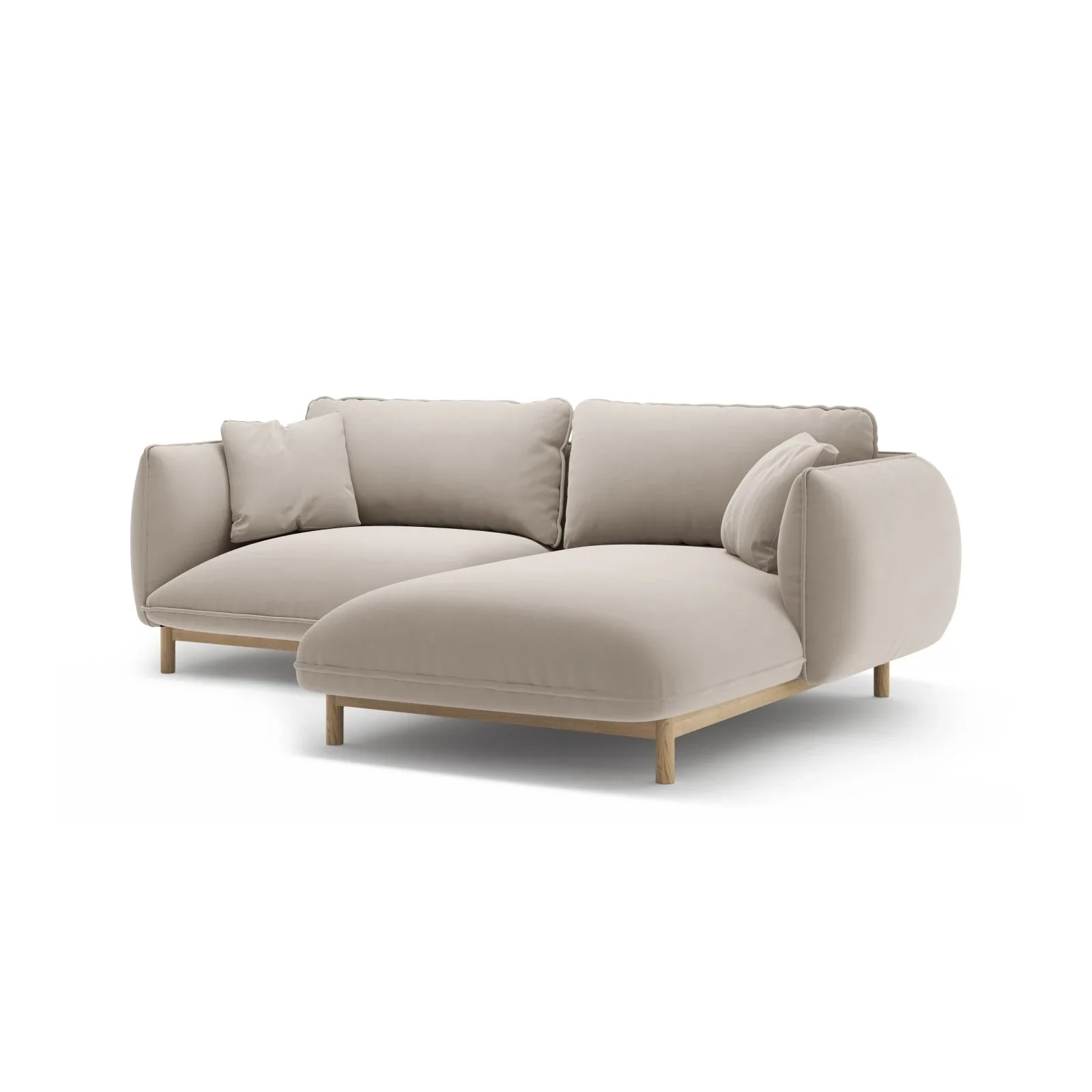 Ada Ecksofa Rechts aus Samt oder Strukturstoff, 220x179 cm - Image 11