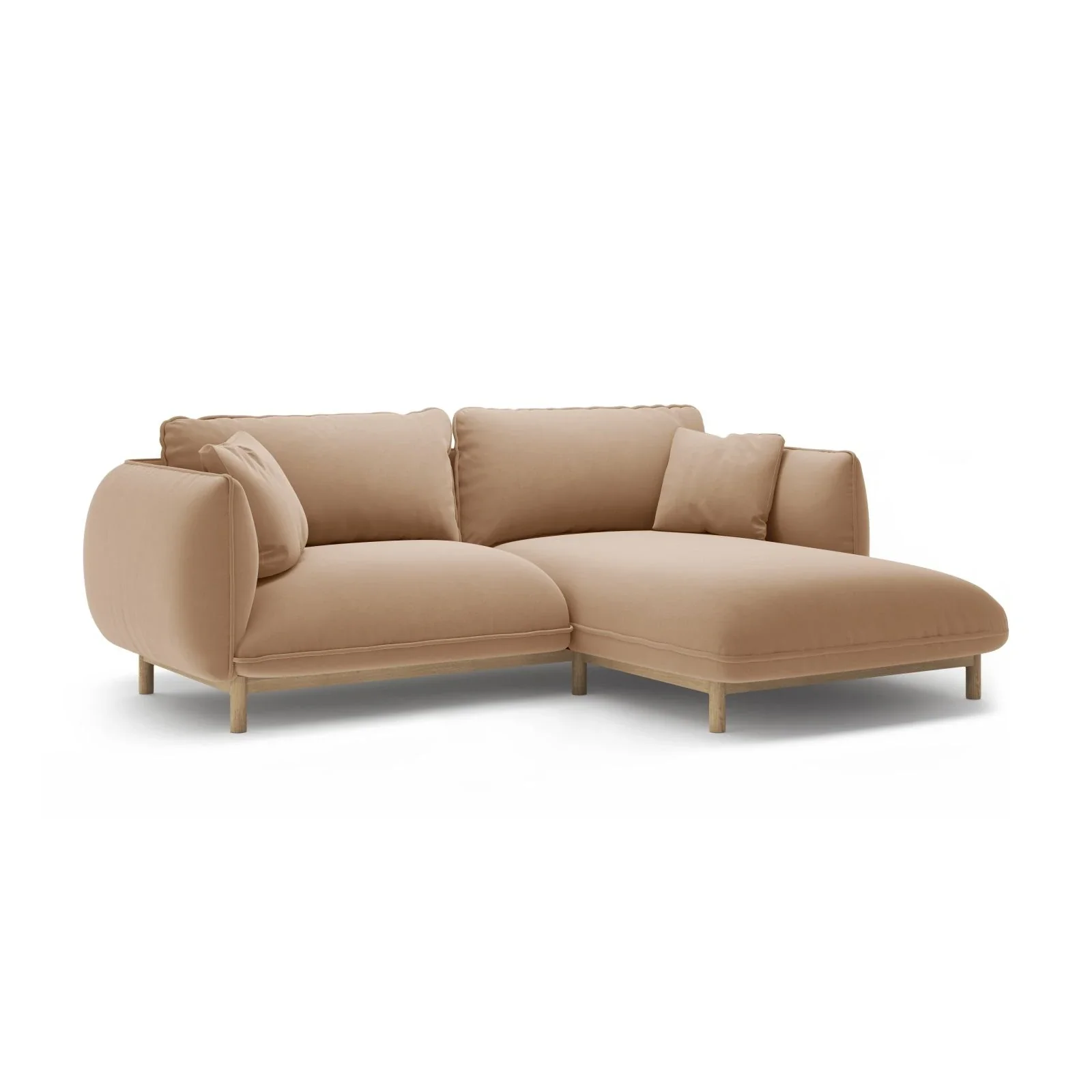 Ada Ecksofa Rechts aus Samt oder Strukturstoff, 220x179 cm - Image 2