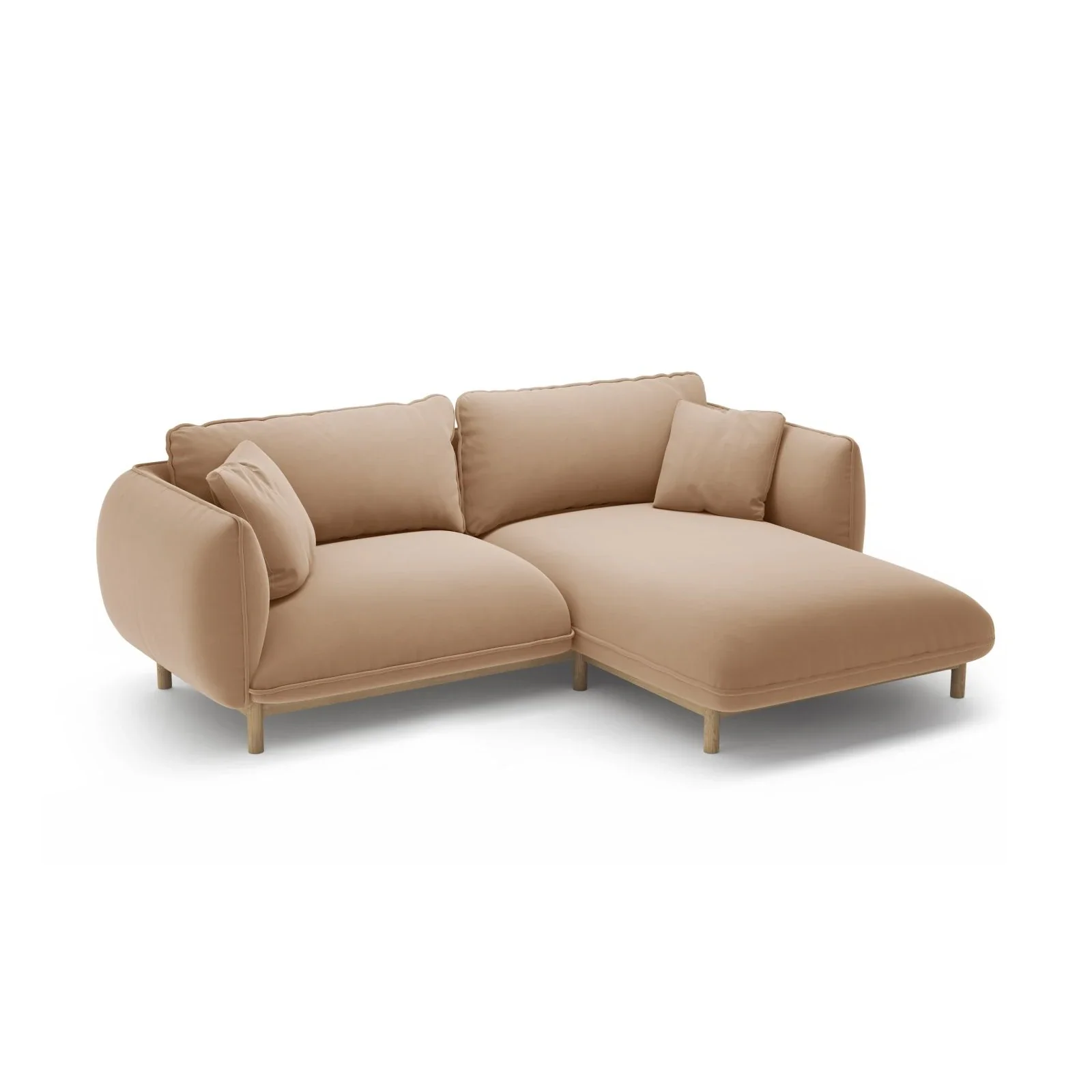 Ada Ecksofa Rechts aus Samt oder Strukturstoff, 220x179 cm - Image 3