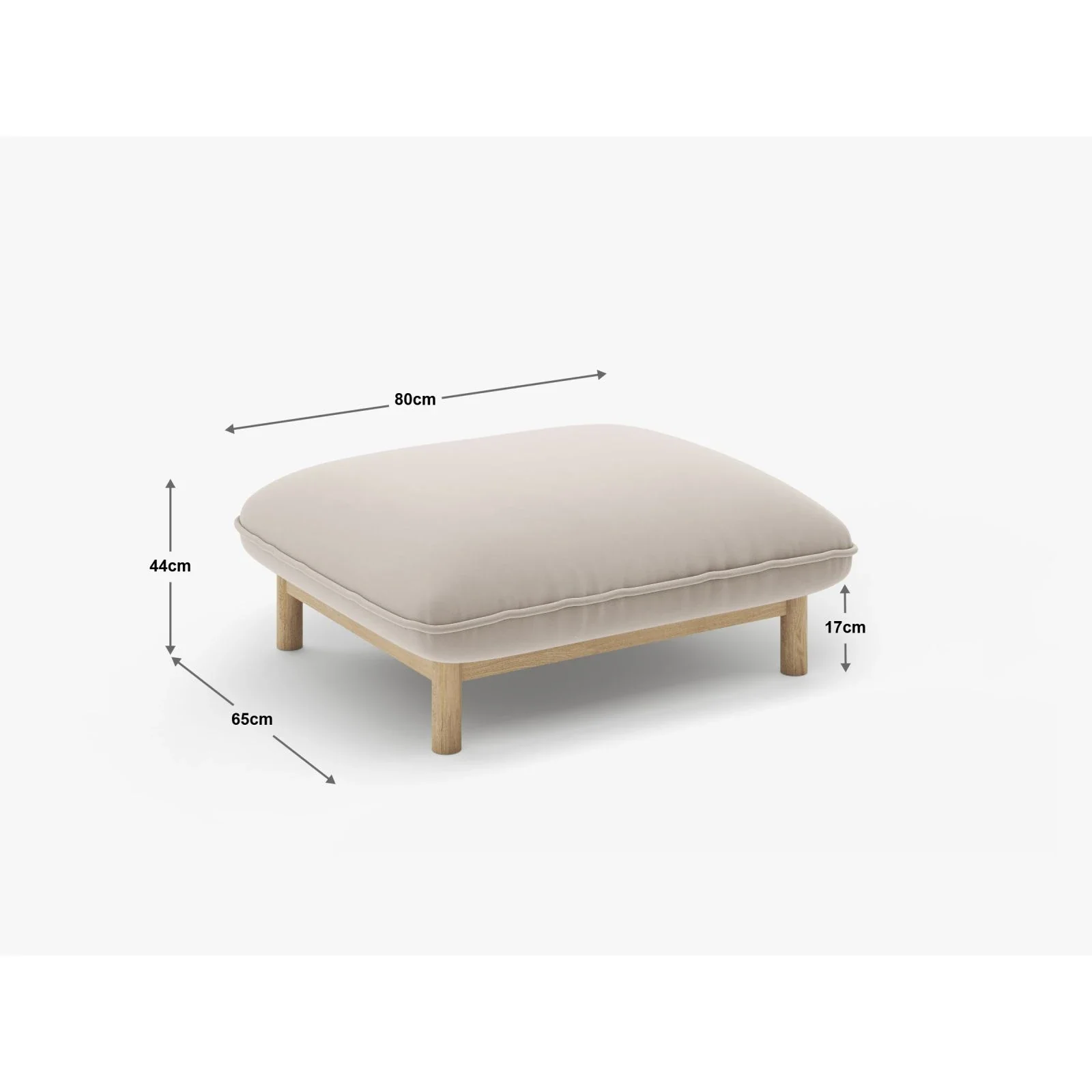 Ada Pouf aus Samt oder Strukturstoff, 80x65 cm - Image 51