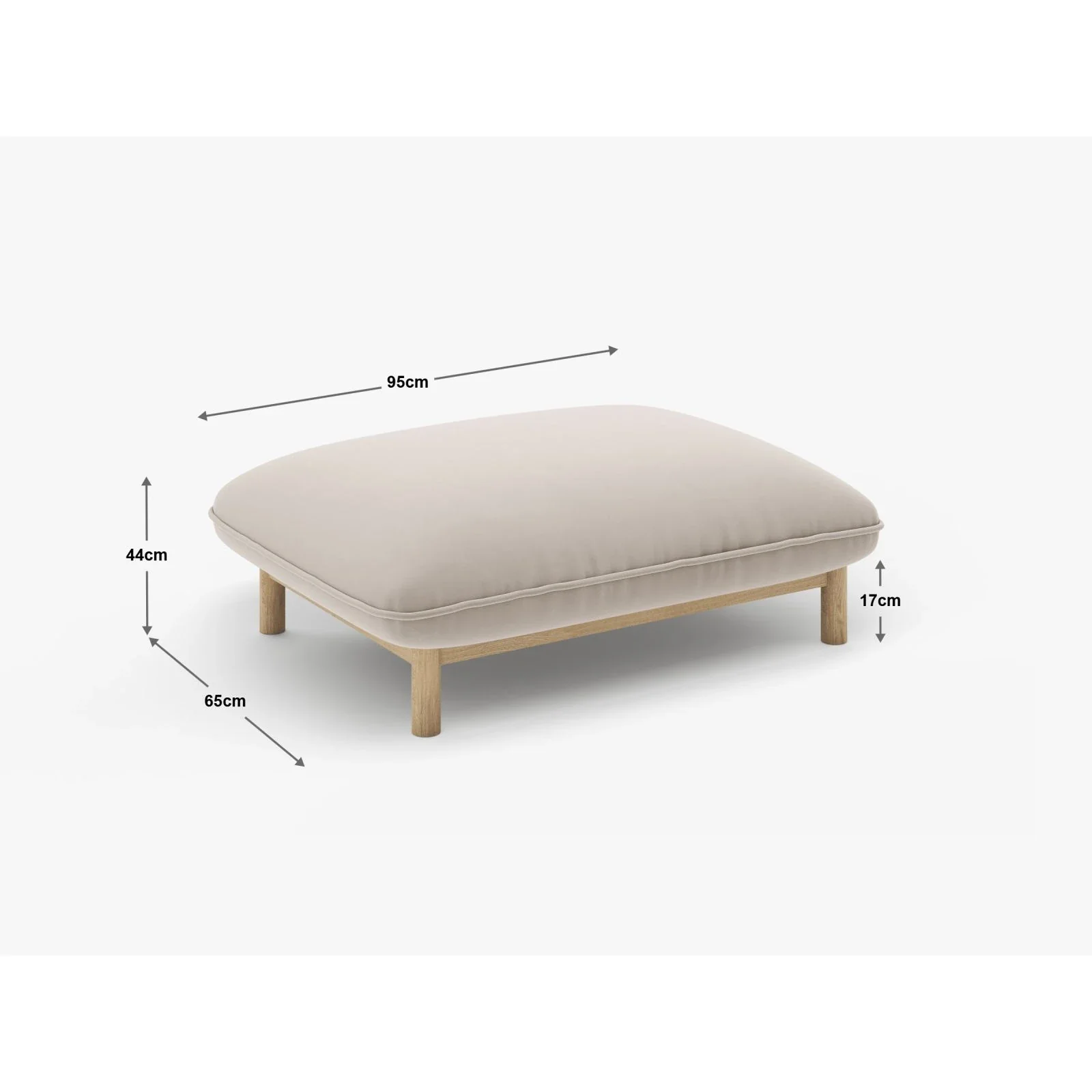Ada Pouf aus Samt oder Strukturstoff, 95x65 cm - Image 67