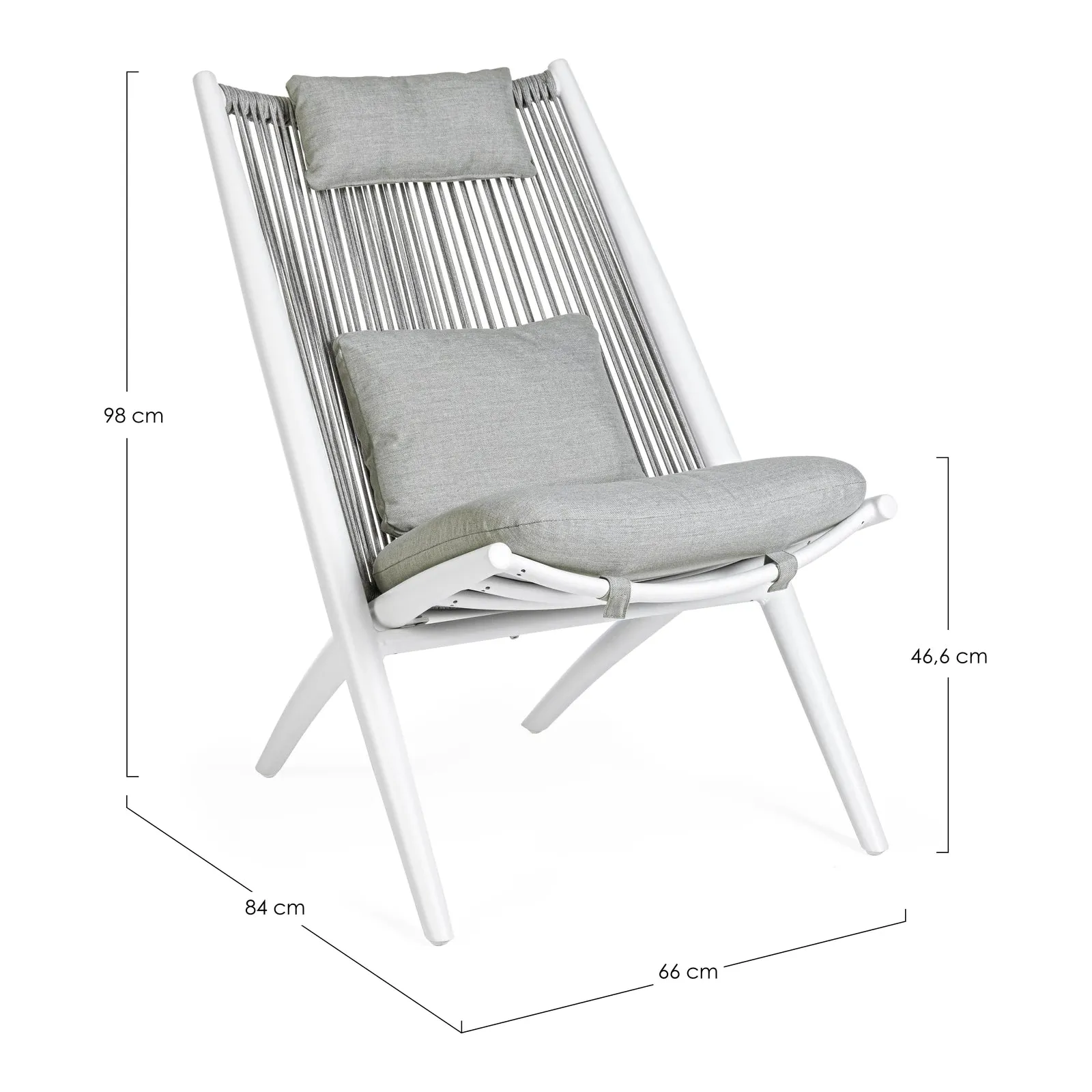 Aloha Lounge-Sessel Weiss XK03 mit Kissen - Image 5