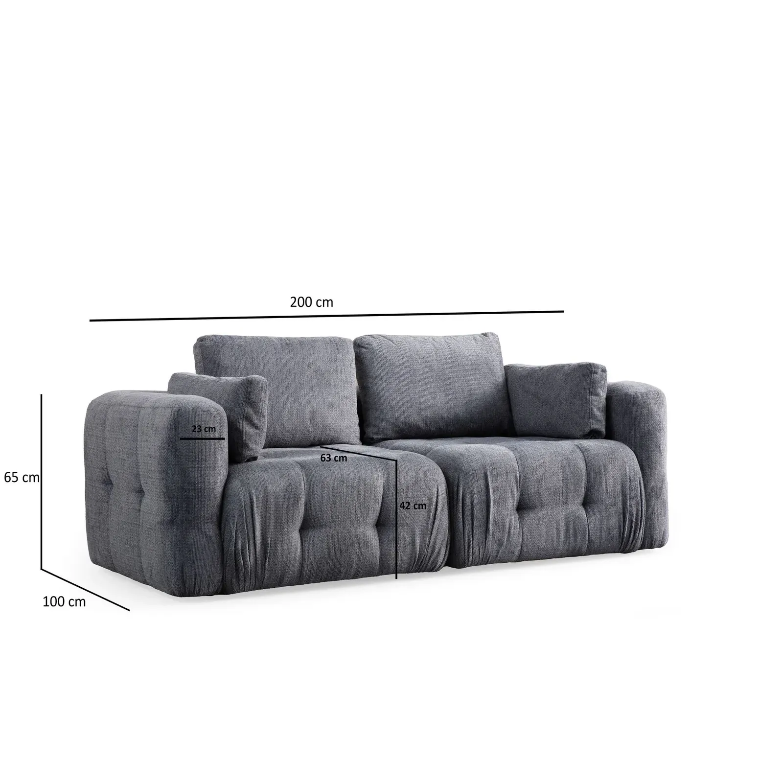 Amaris 2-Sitzer Sofa mit Bezug aus Stoff, 200x100 cm - Image 14