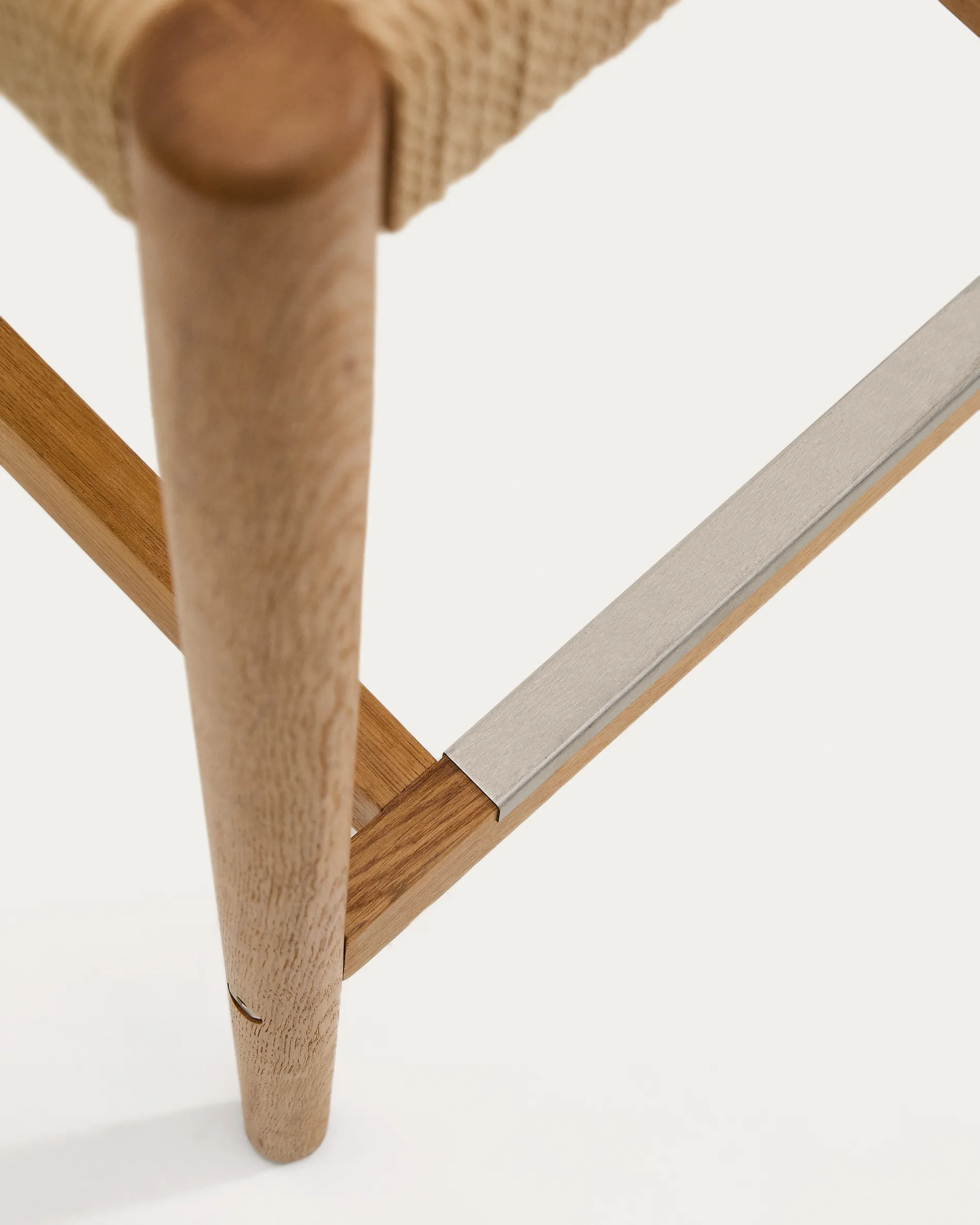 Analy Hocker Rückenlehne massives Eichenholz in verschiedenen Finishes Sitzfläche Seil 65 cm FSC 100 % - Image 10