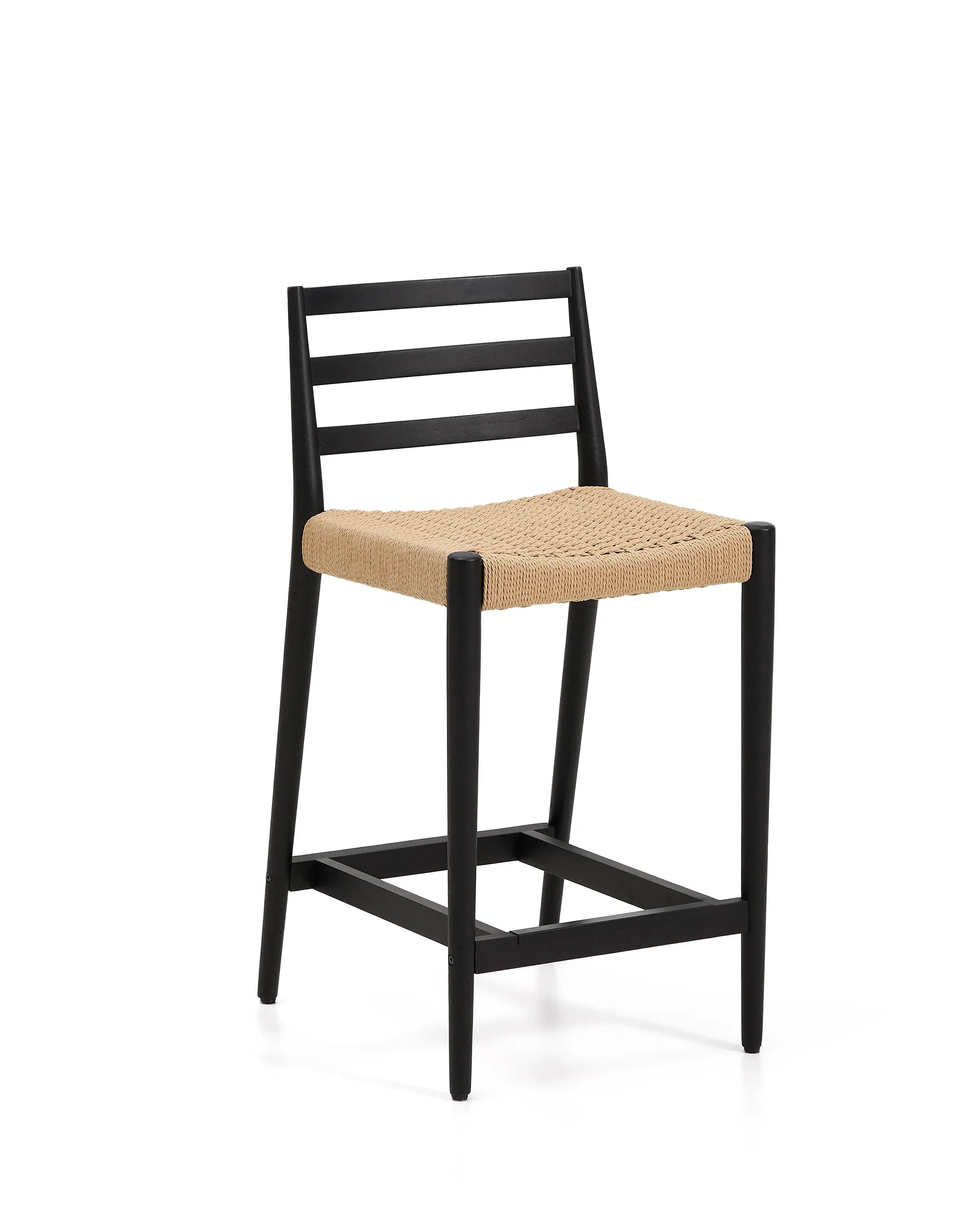 Analy Hocker Rückenlehne massives Eichenholz in verschiedenen Finishes Sitzfläche Seil 65 cm FSC 100 % - Image 11