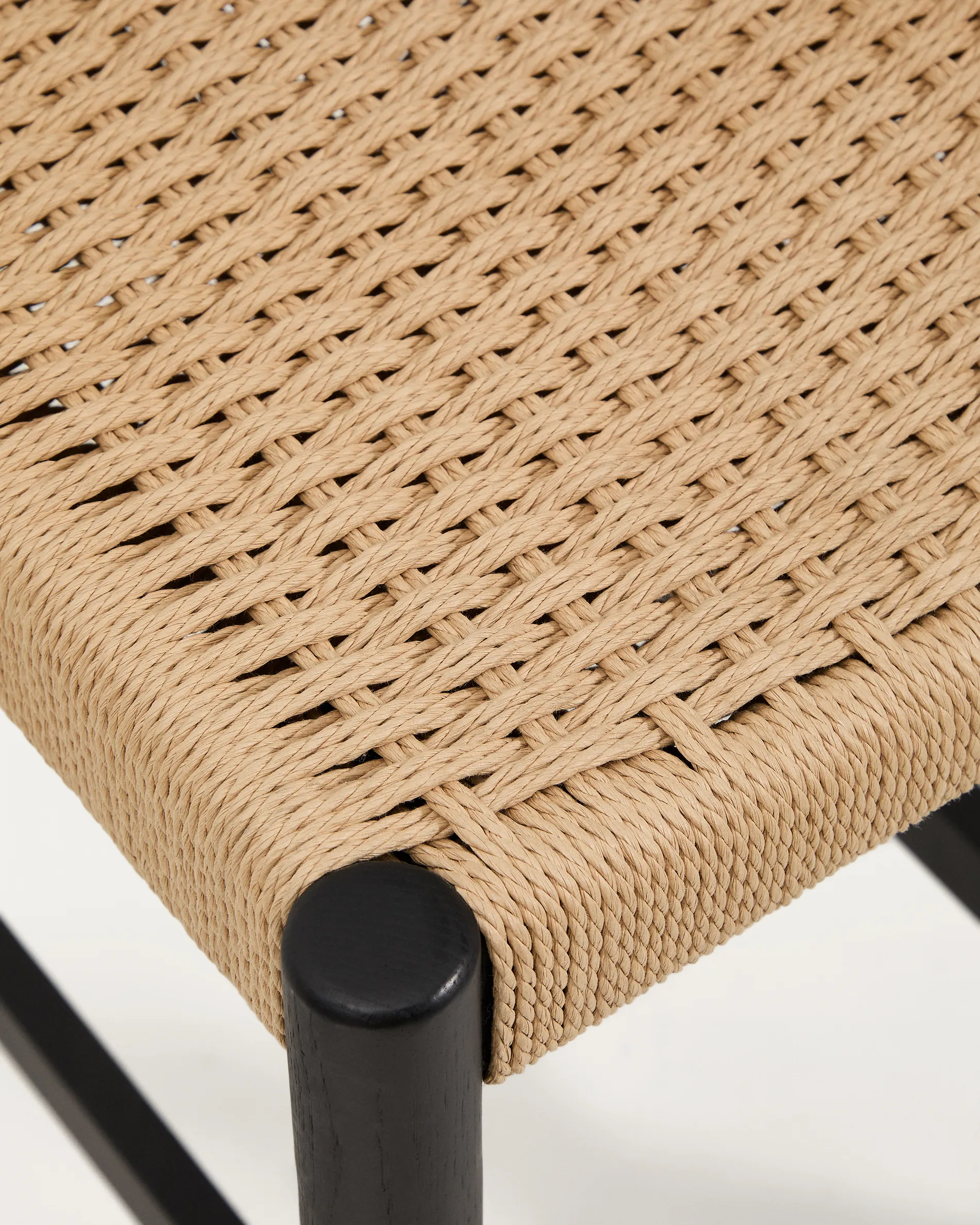 Analy Hocker Rückenlehne massives Eichenholz in verschiedenen Finishes Sitzfläche Seil 65 cm FSC 100 % - Image 19