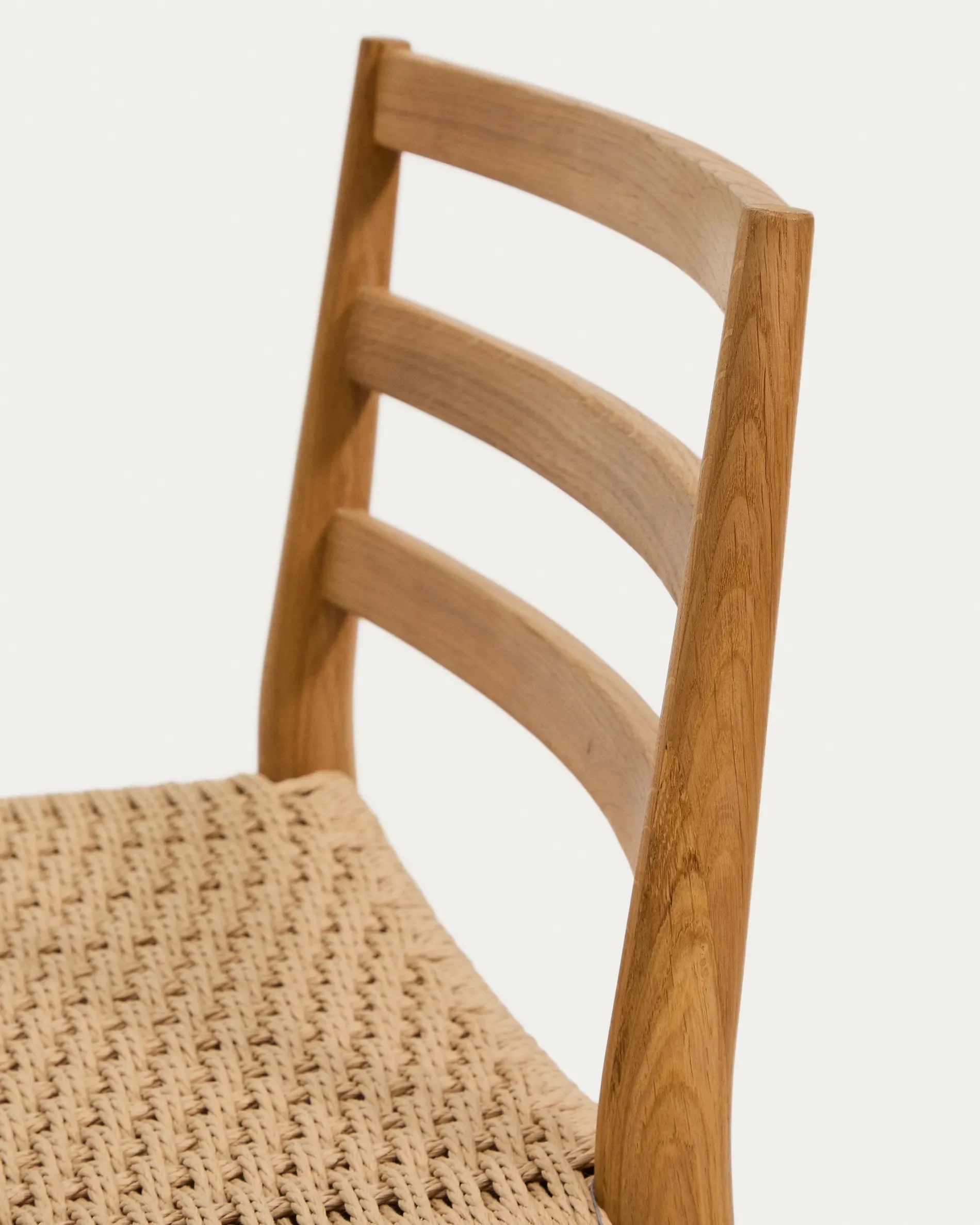 Analy Hocker Rückenlehne massives Eichenholz in verschiedenen Finishes Sitzfläche Seil 65 cm FSC 100 % - Image 8