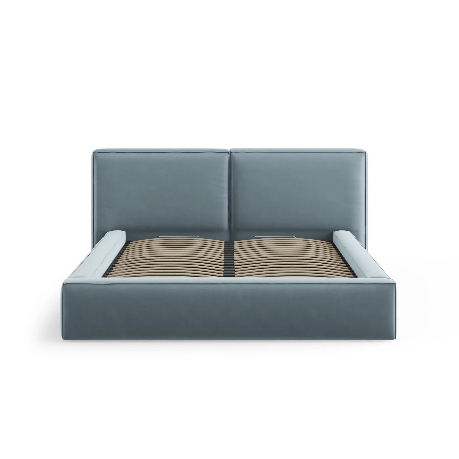 Arendal Bett mit Doppelkopfteil und Stauraum aus Samt oder Strukturstoff, 140x200 cm - Image 19