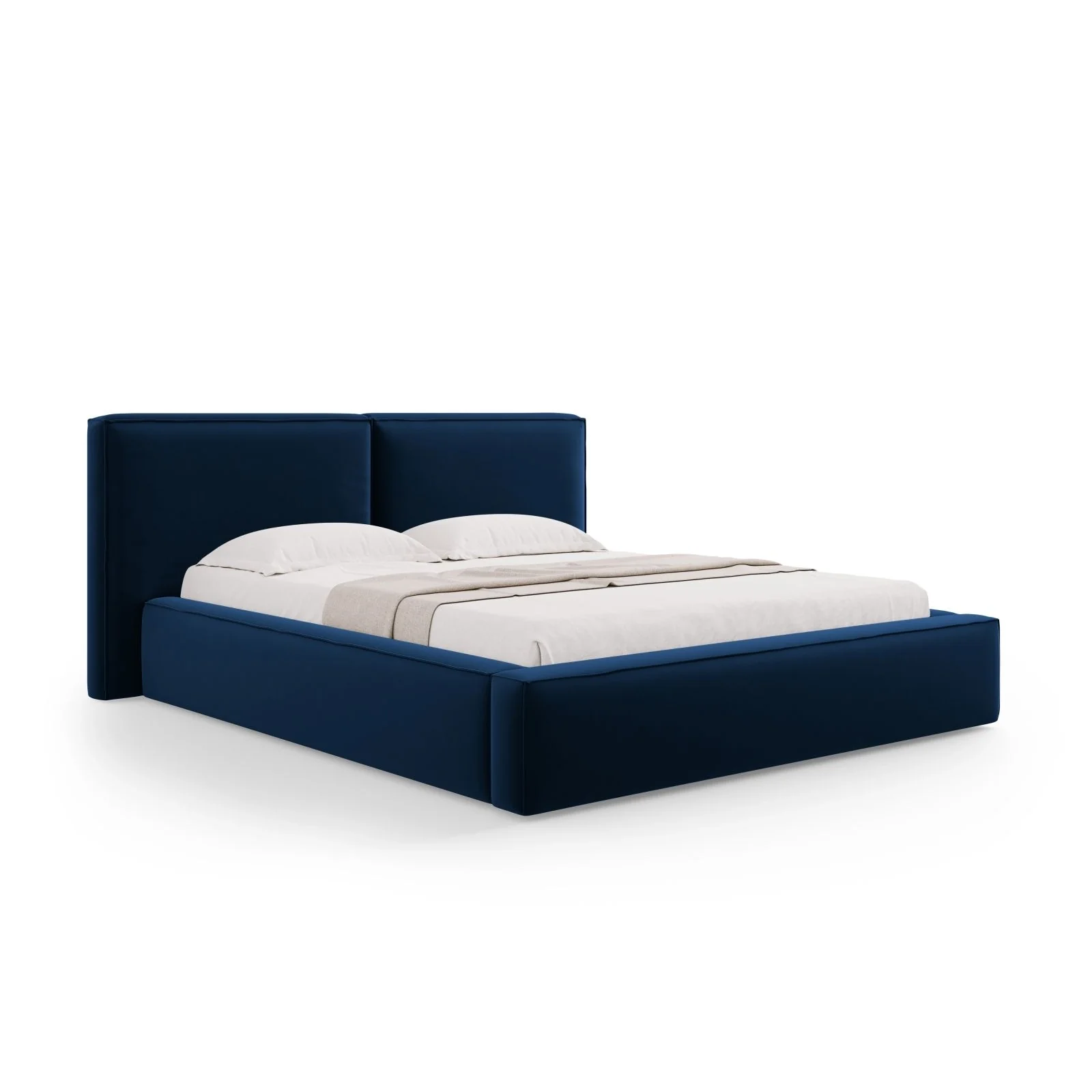 Arendal Bett mit Doppelkopfteil und Stauraum aus Samt oder Strukturstoff, 140x200 cm - Image 22