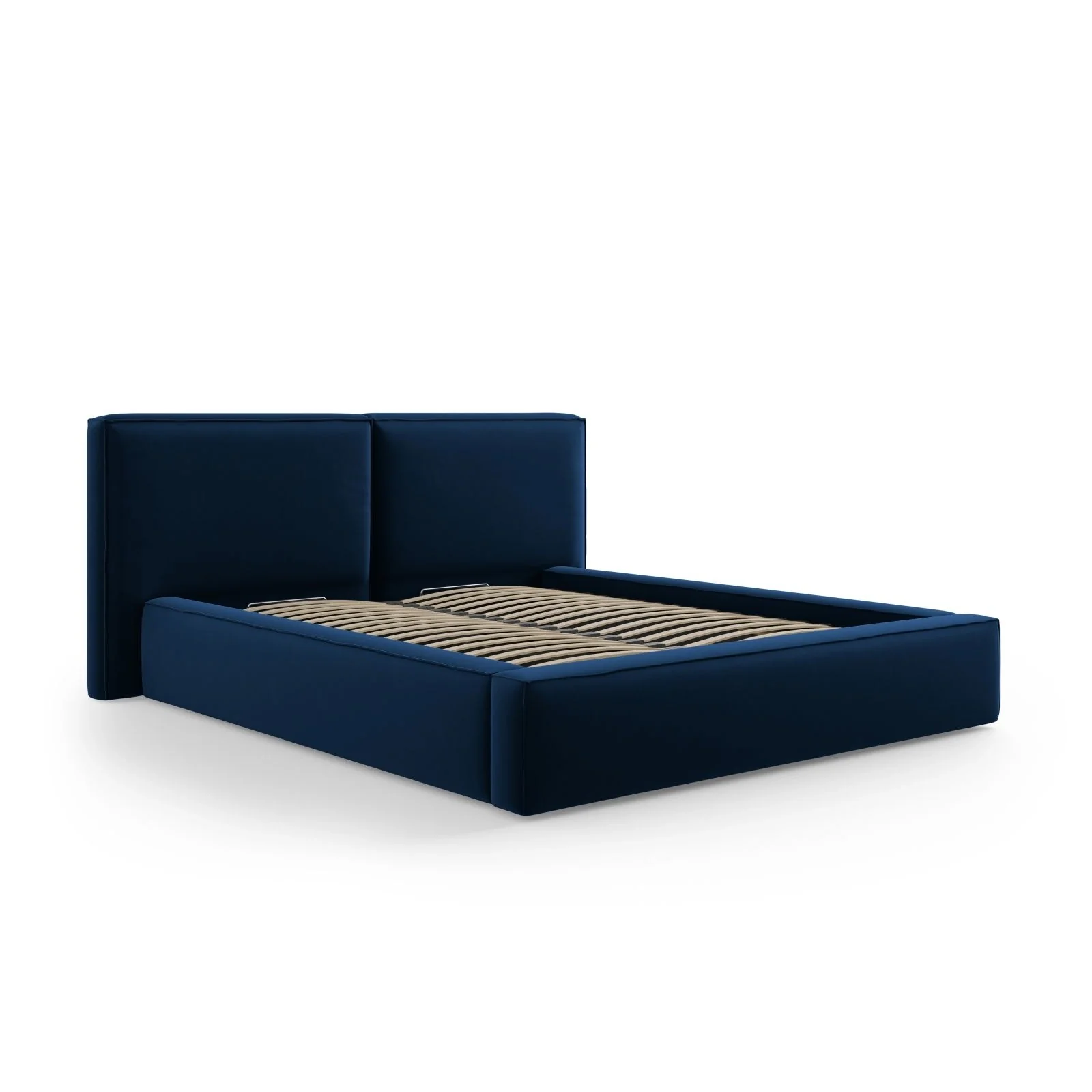 Arendal Bett mit Doppelkopfteil und Stauraum aus Samt oder Strukturstoff, 140x200 cm - Image 25
