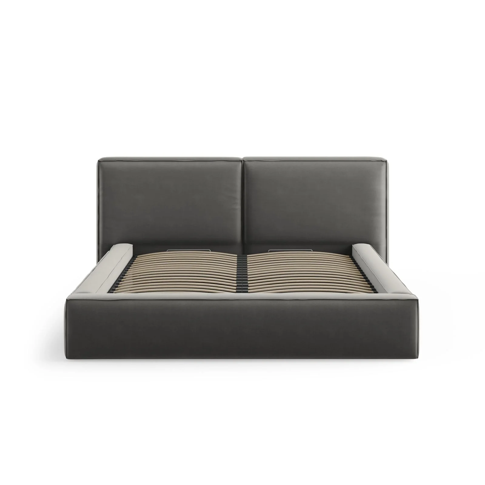 Arendal Bett mit Doppelkopfteil und Stauraum aus Samt oder Strukturstoff, 140x200 cm - Image 33