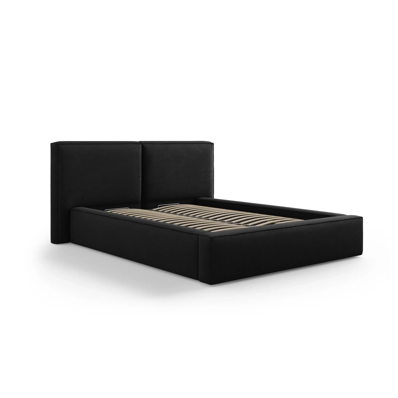 Arendal Bett mit Doppelkopfteil und Stauraum aus Samt oder Strukturstoff, 140x200 cm - Image 75