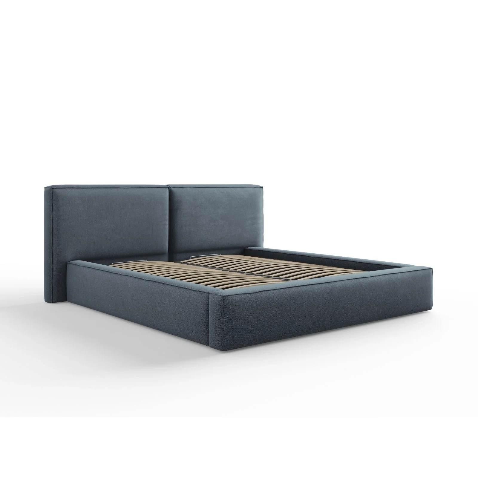 Arendal Bett mit Doppelkopfteil und Stauraum aus Samt oder Strukturstoff, 180x200 cm - Image 60
