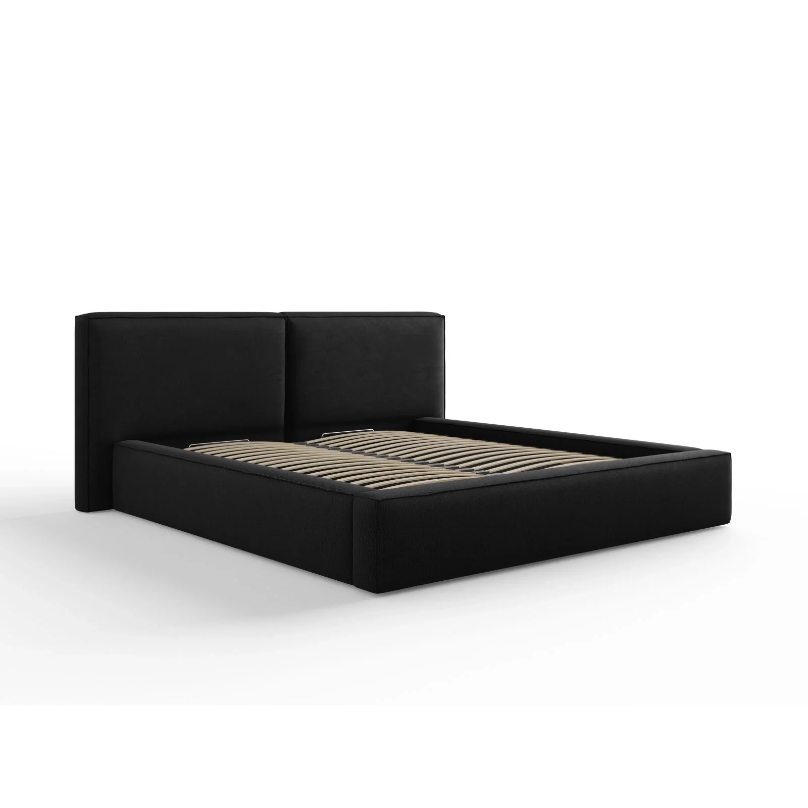 Arendal Bett mit Doppelkopfteil und Stauraum aus Samt oder Strukturstoff, 180x200 cm - Image 75