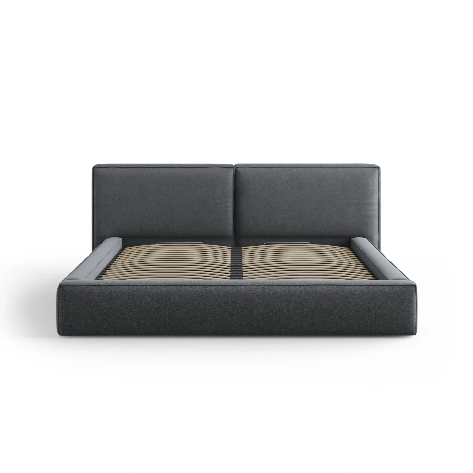 Arendal Bett mit Doppelkopfteil und Stauraum aus Samt oder Strukturstoff, 200x200 cm - Image 72