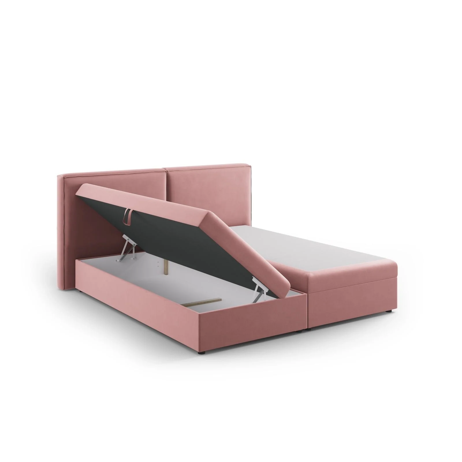 Arendal Boxspringbett mit Kopfteil und Stauraum aus Samt oder Strukturstoff, 140x200 cm - Image 12