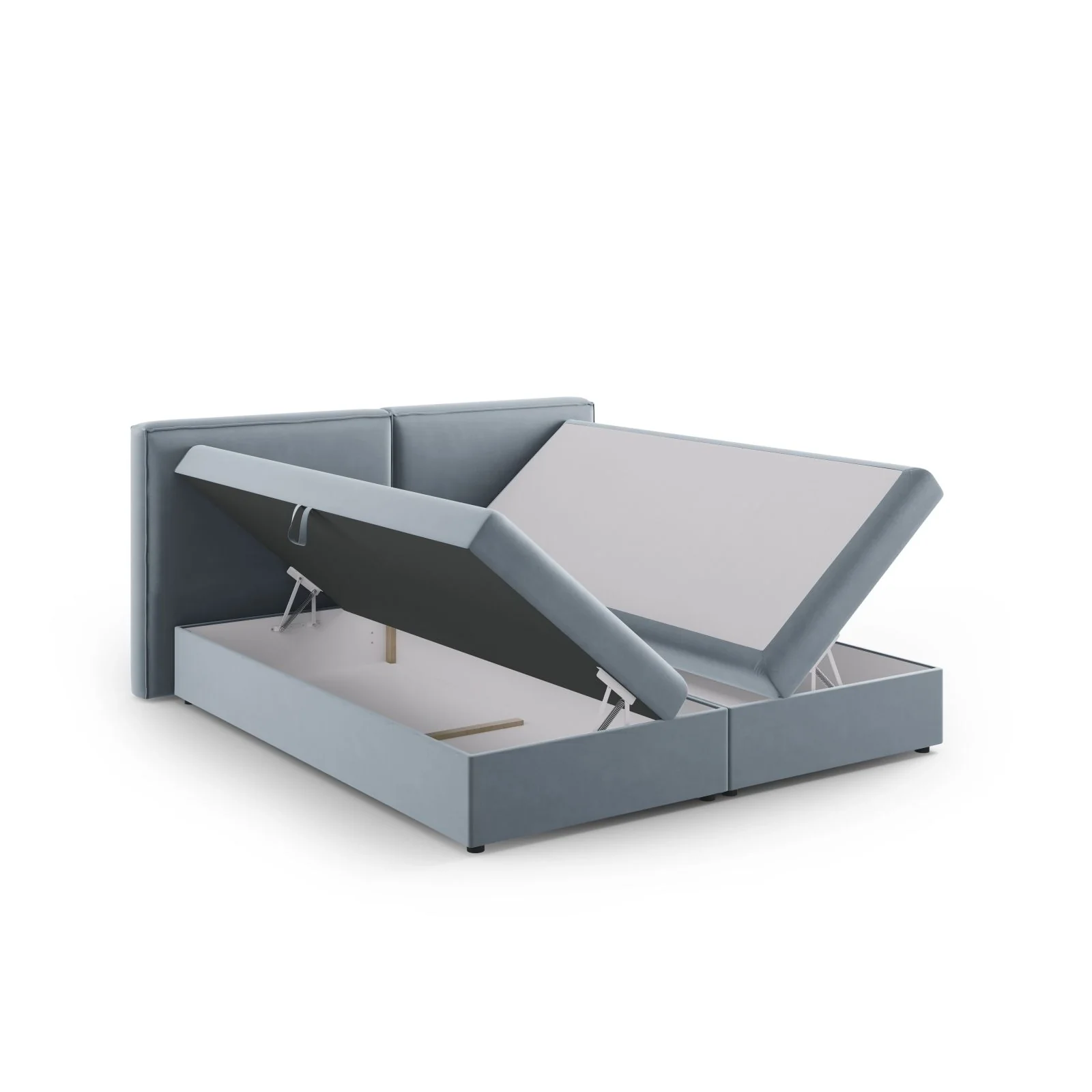 Arendal Boxspringbett mit Kopfteil und Stauraum aus Samt oder Strukturstoff, 140x200 cm - Image 21