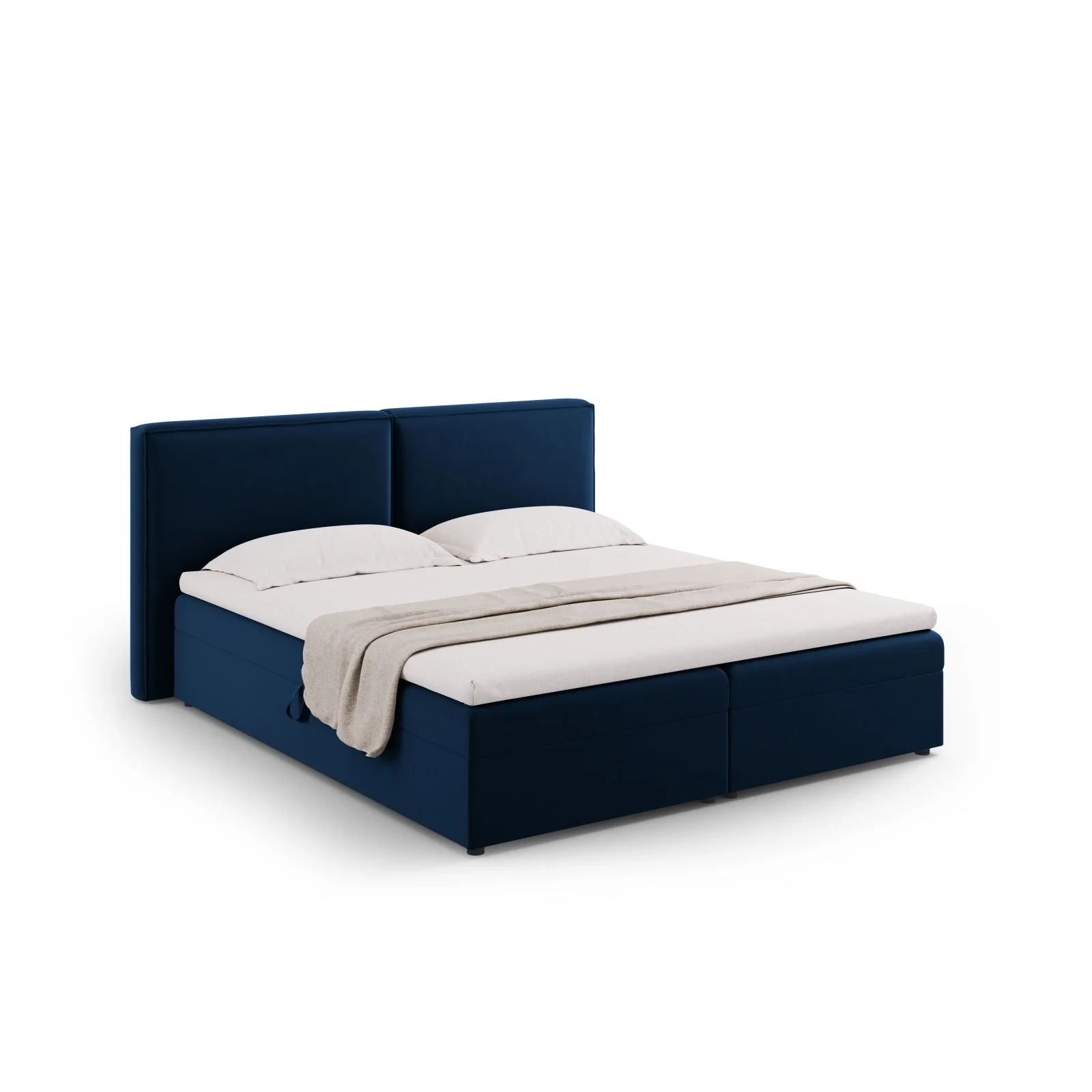 Arendal Boxspringbett mit Kopfteil und Stauraum aus Samt oder Strukturstoff, 140x200 cm - Image 25