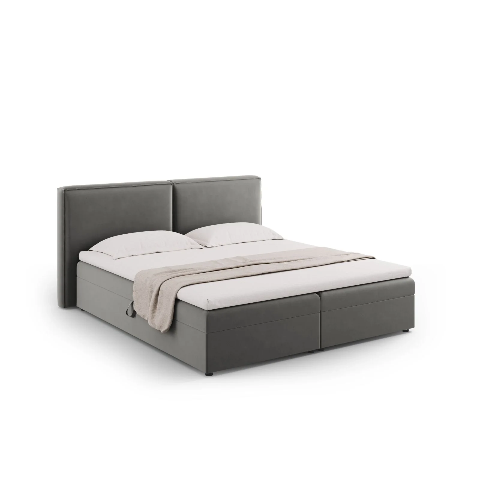 Arendal Boxspringbett mit Kopfteil und Stauraum aus Samt oder Strukturstoff, 140x200 cm - Image 33