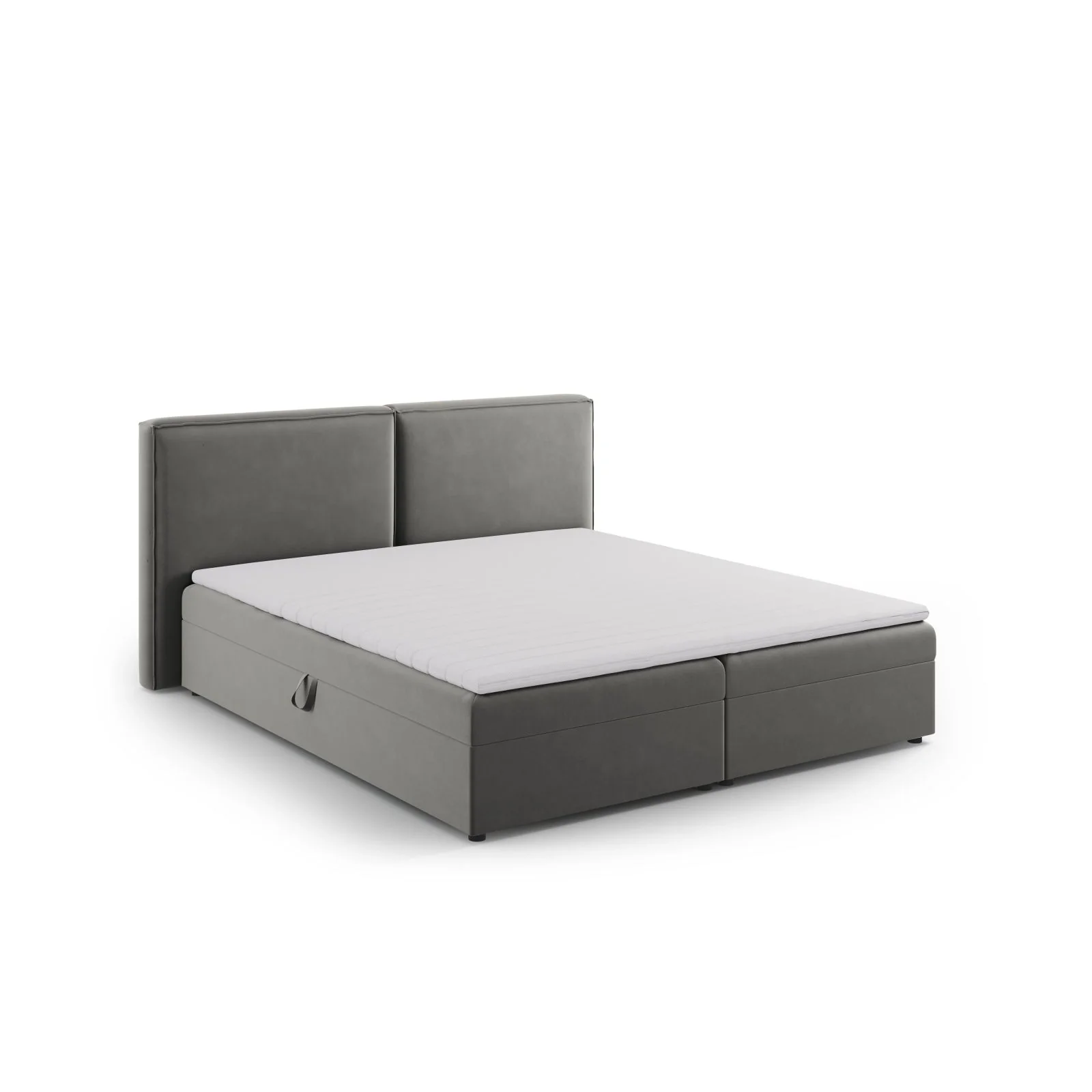 Arendal Boxspringbett mit Kopfteil und Stauraum aus Samt oder Strukturstoff, 140x200 cm - Image 38