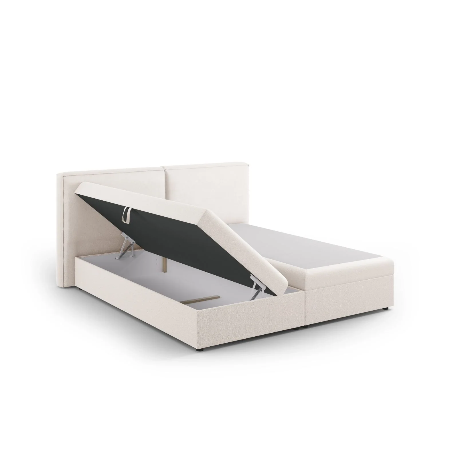 Arendal Boxspringbett mit Kopfteil und Stauraum aus Samt oder Strukturstoff, 140x200 cm - Image 60