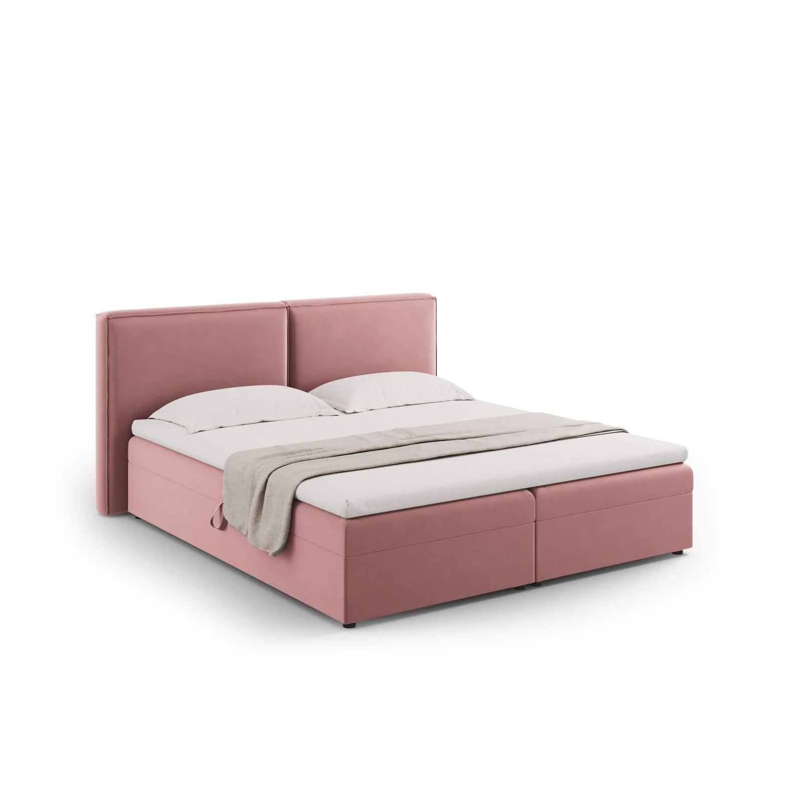 Arendal Boxspringbett mit Kopfteil und Stauraum aus Samt oder Strukturstoff, 140x200 cm - Image 9