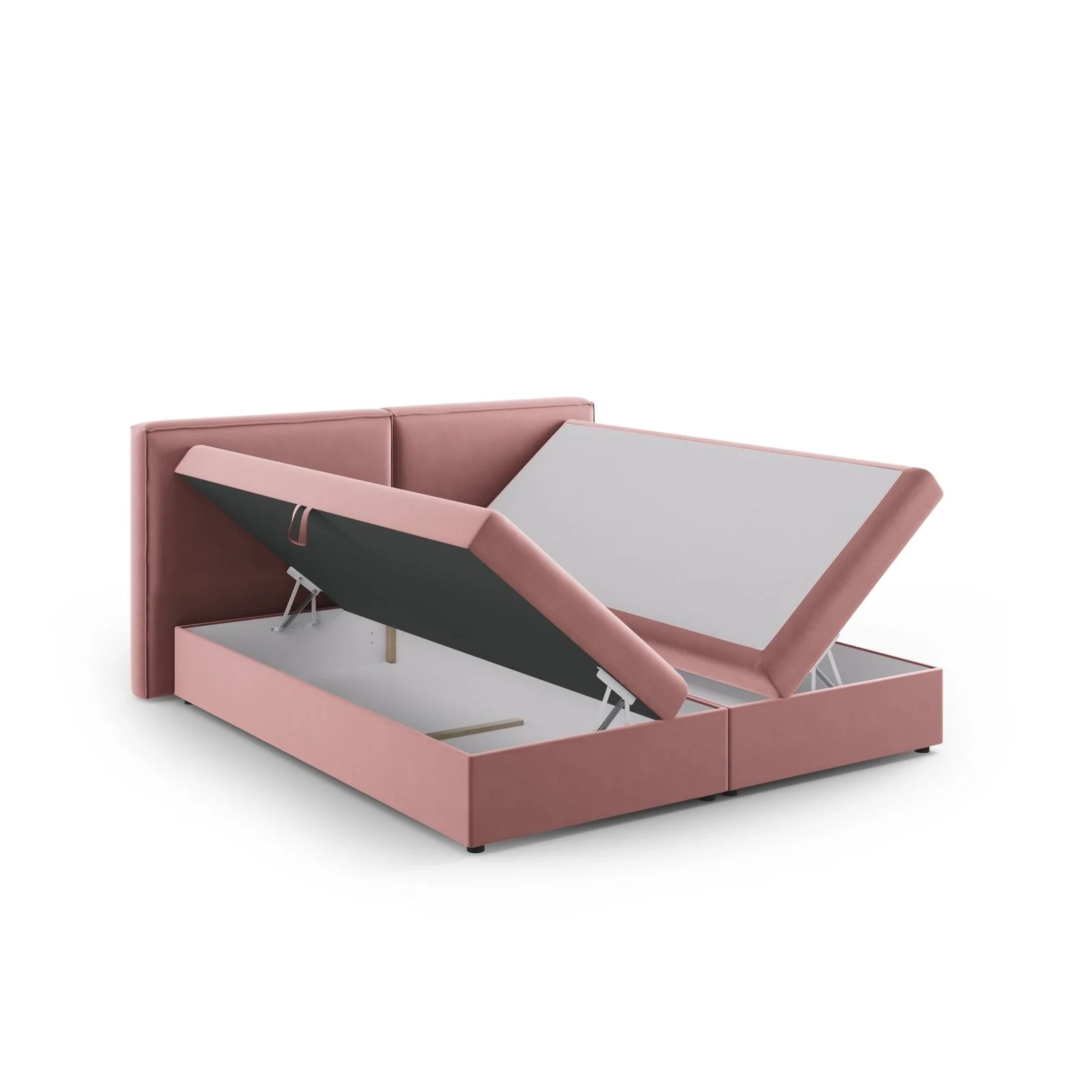 Arendal Boxspringbett mit Kopfteil und Stauraum aus Samt oder Strukturstoff, 160x200 cm - Image 13