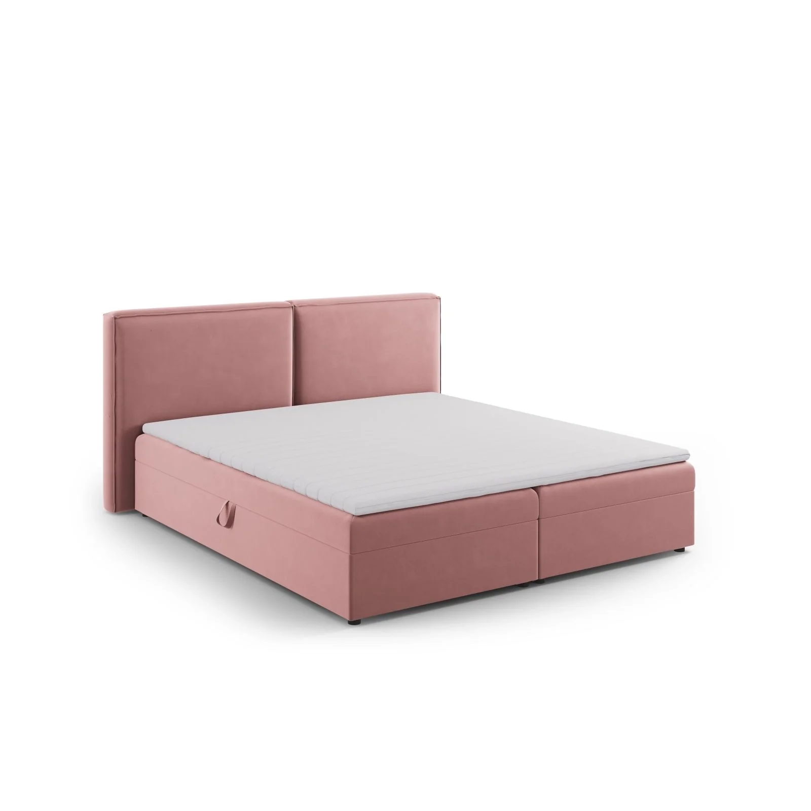 Arendal Boxspringbett mit Kopfteil und Stauraum aus Samt oder Strukturstoff, 160x200 cm - Image 14