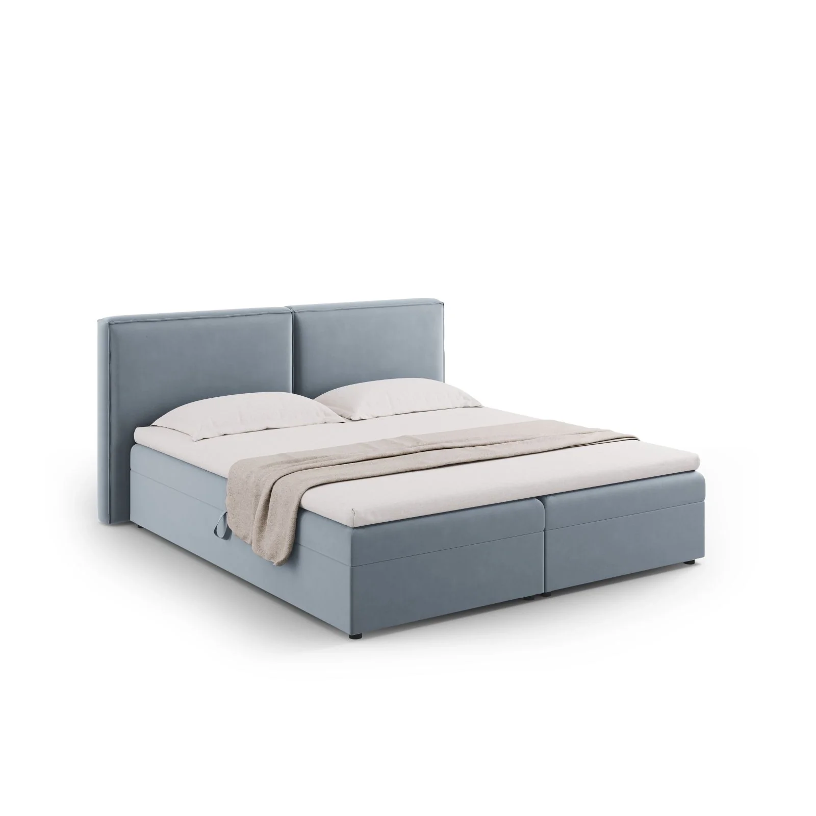 Arendal Boxspringbett mit Kopfteil und Stauraum aus Samt oder Strukturstoff, 160x200 cm - Image 17