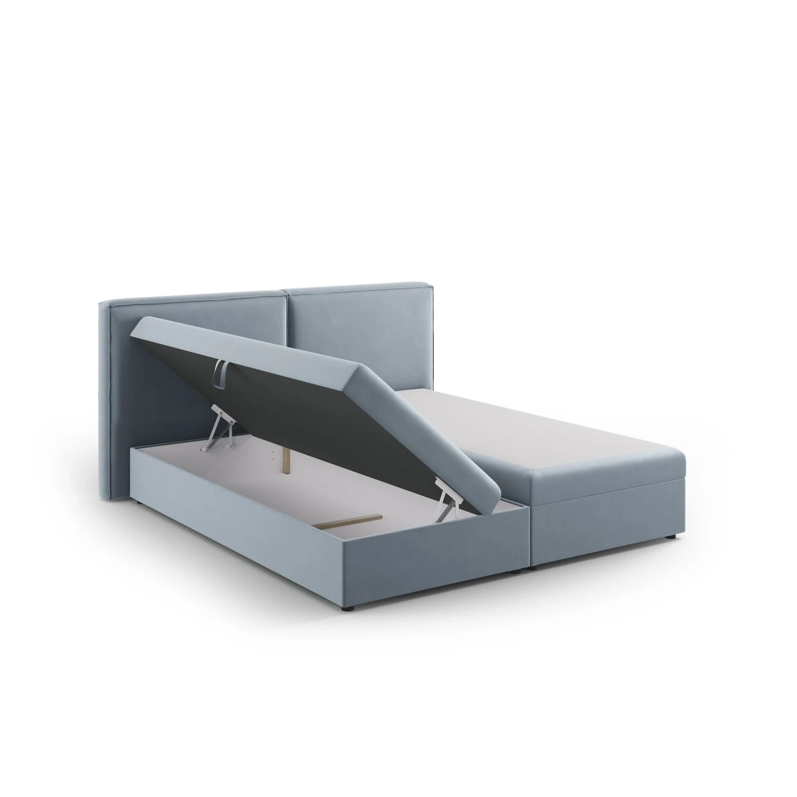 Arendal Boxspringbett mit Kopfteil und Stauraum aus Samt oder Strukturstoff, 160x200 cm - Image 20