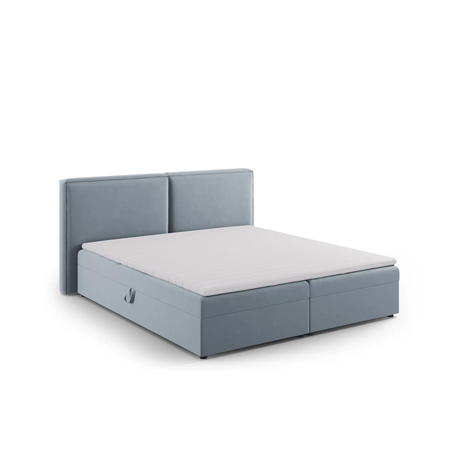 Arendal Boxspringbett mit Kopfteil und Stauraum aus Samt oder Strukturstoff, 160x200 cm - Image 22