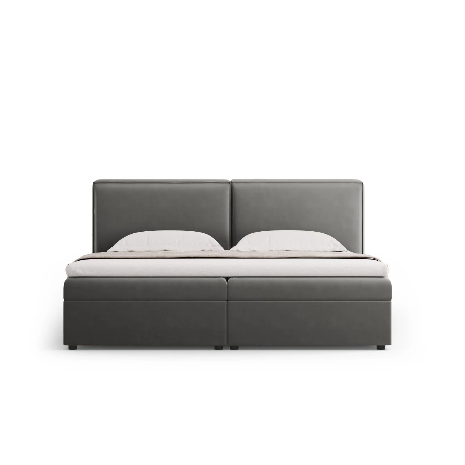Arendal Boxspringbett mit Kopfteil und Stauraum aus Samt oder Strukturstoff, 160x200 cm - Image 35