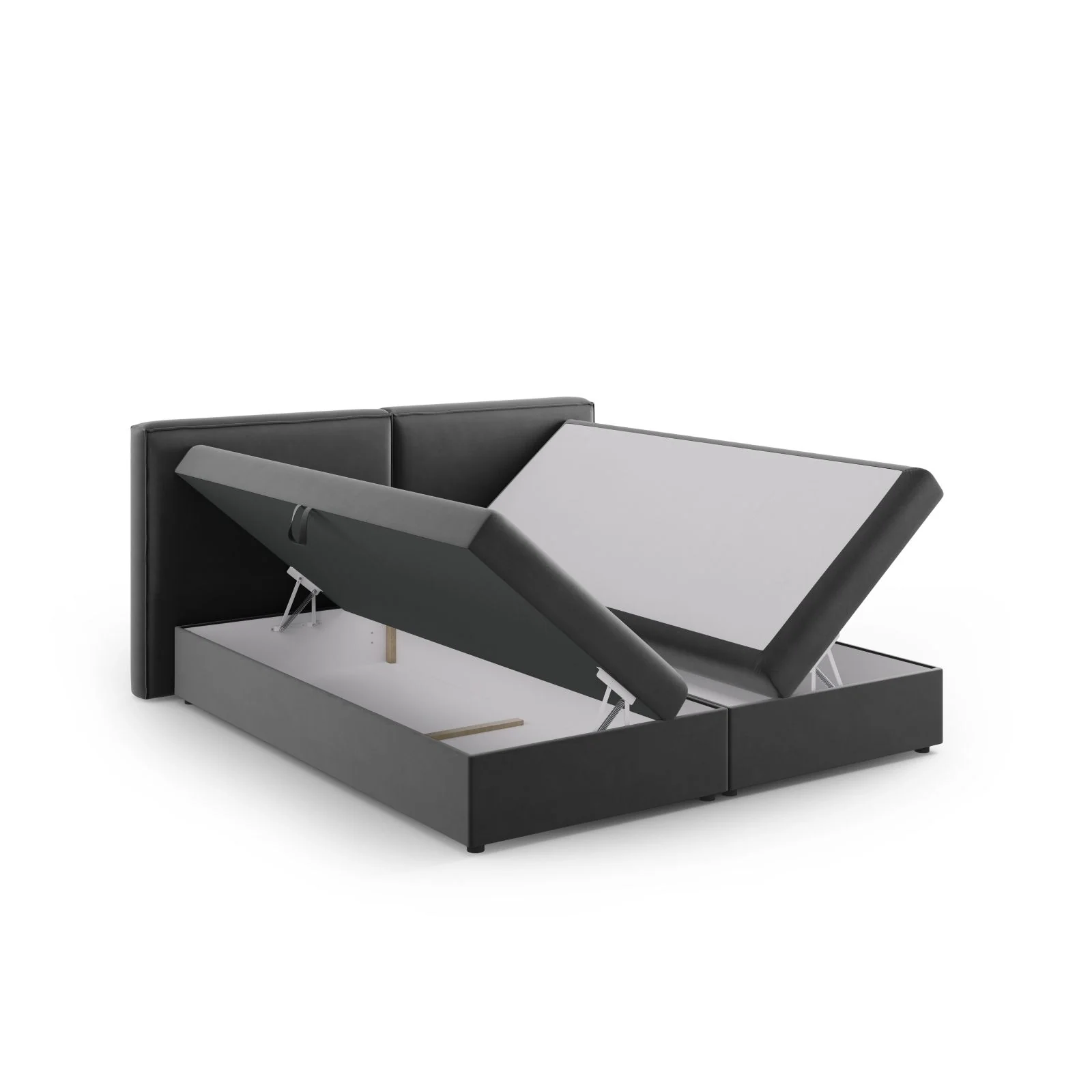 Arendal Boxspringbett mit Kopfteil und Stauraum aus Samt oder Strukturstoff, 160x200 cm - Image 45