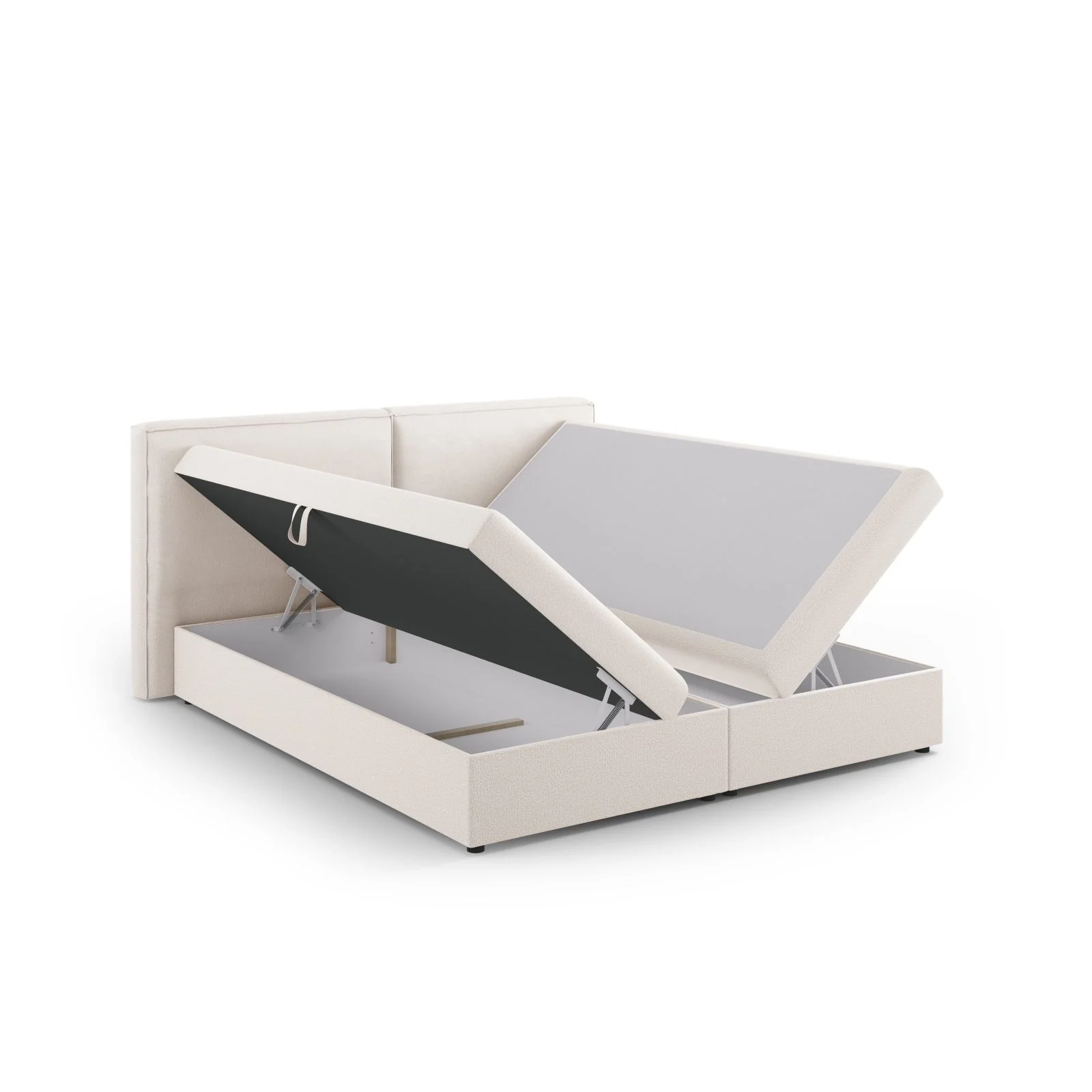 Arendal Boxspringbett mit Kopfteil und Stauraum aus Samt oder Strukturstoff, 160x200 cm - Image 61